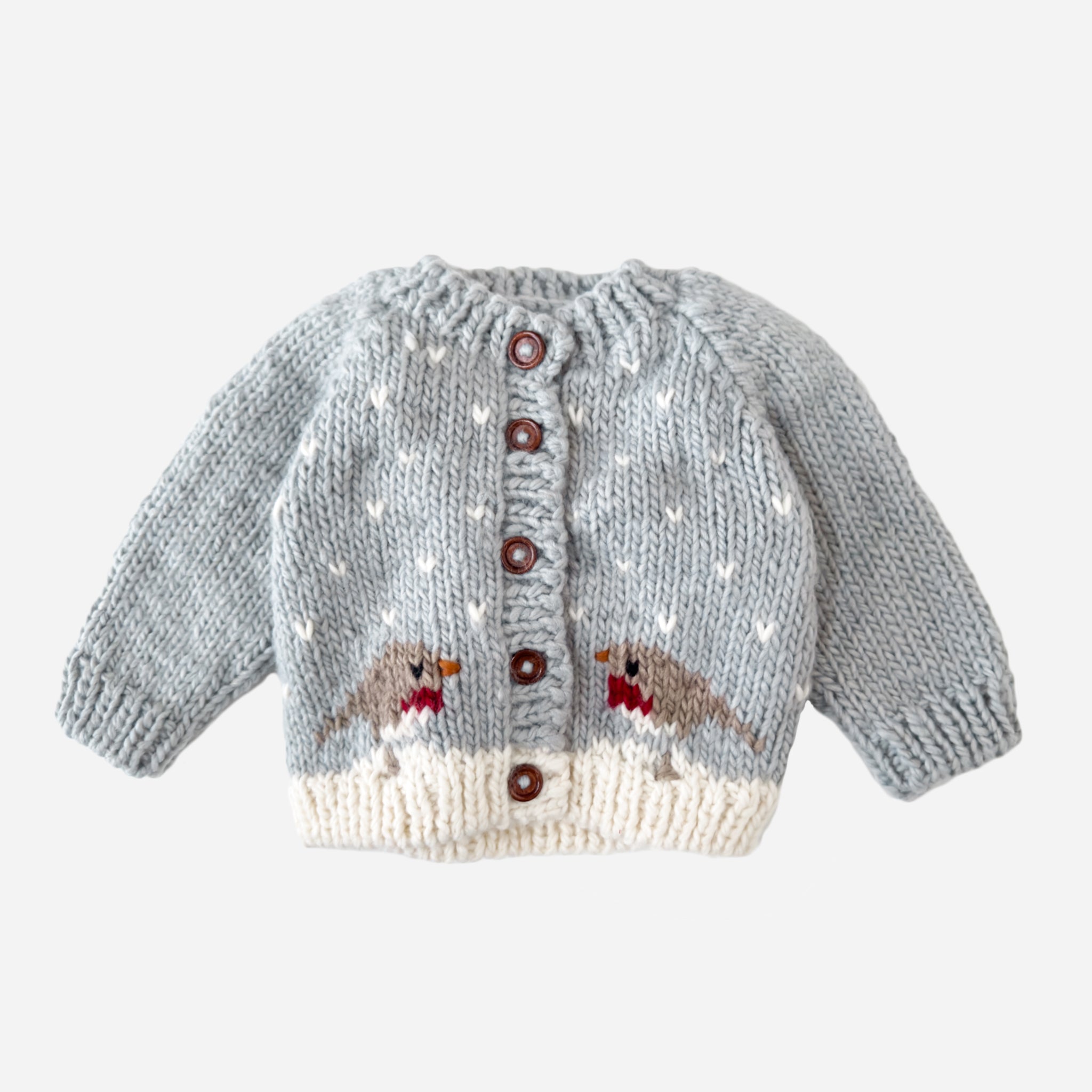 Robin Cardigan Bowie Grey Baby & Kid Winter Bird Sweater – The