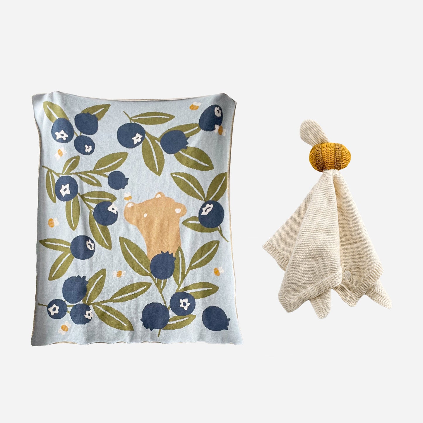 Blueberry Blanket Lovey Set, Bee