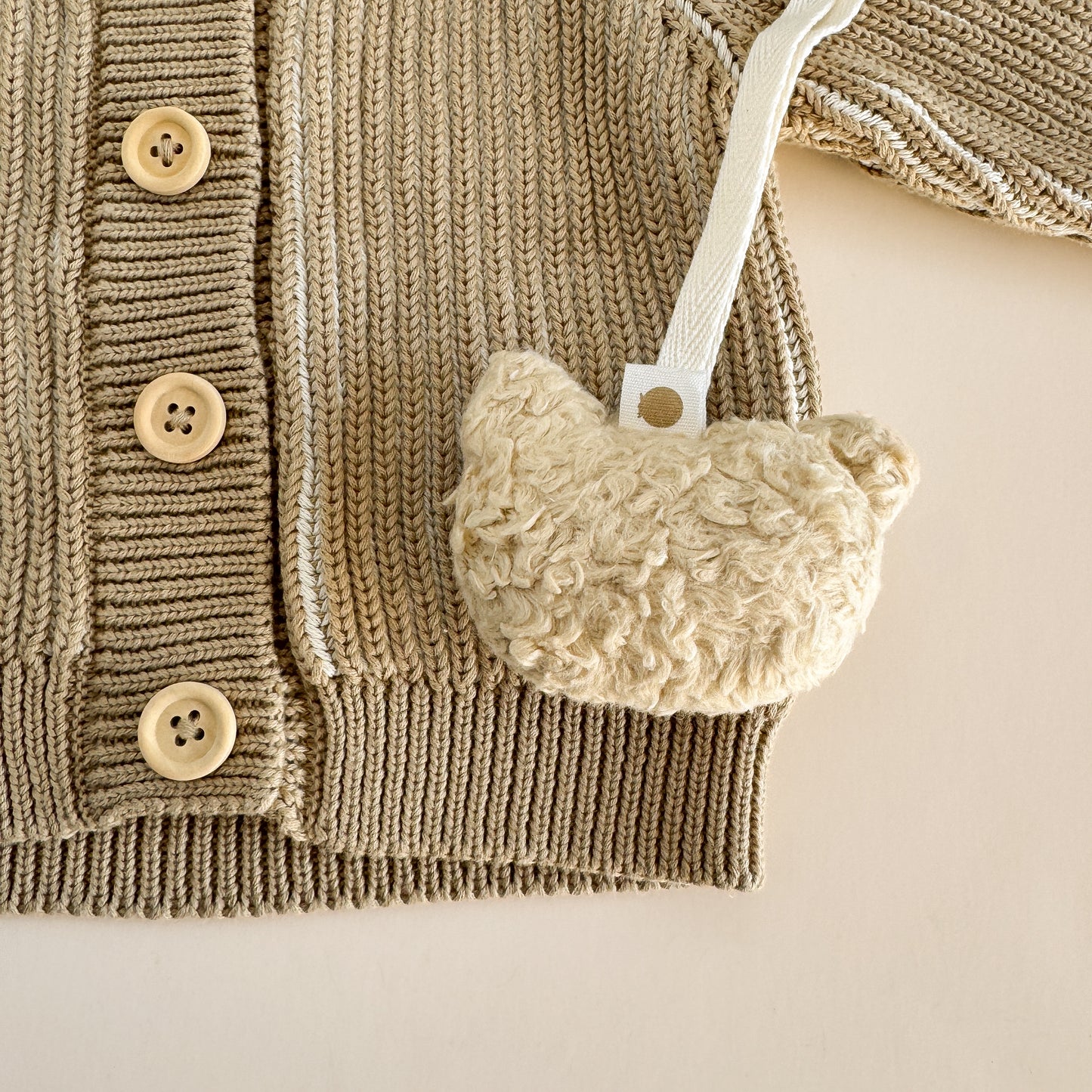 Cotton Cardigan Onesie Pacifier Clip Gift Set, Bear