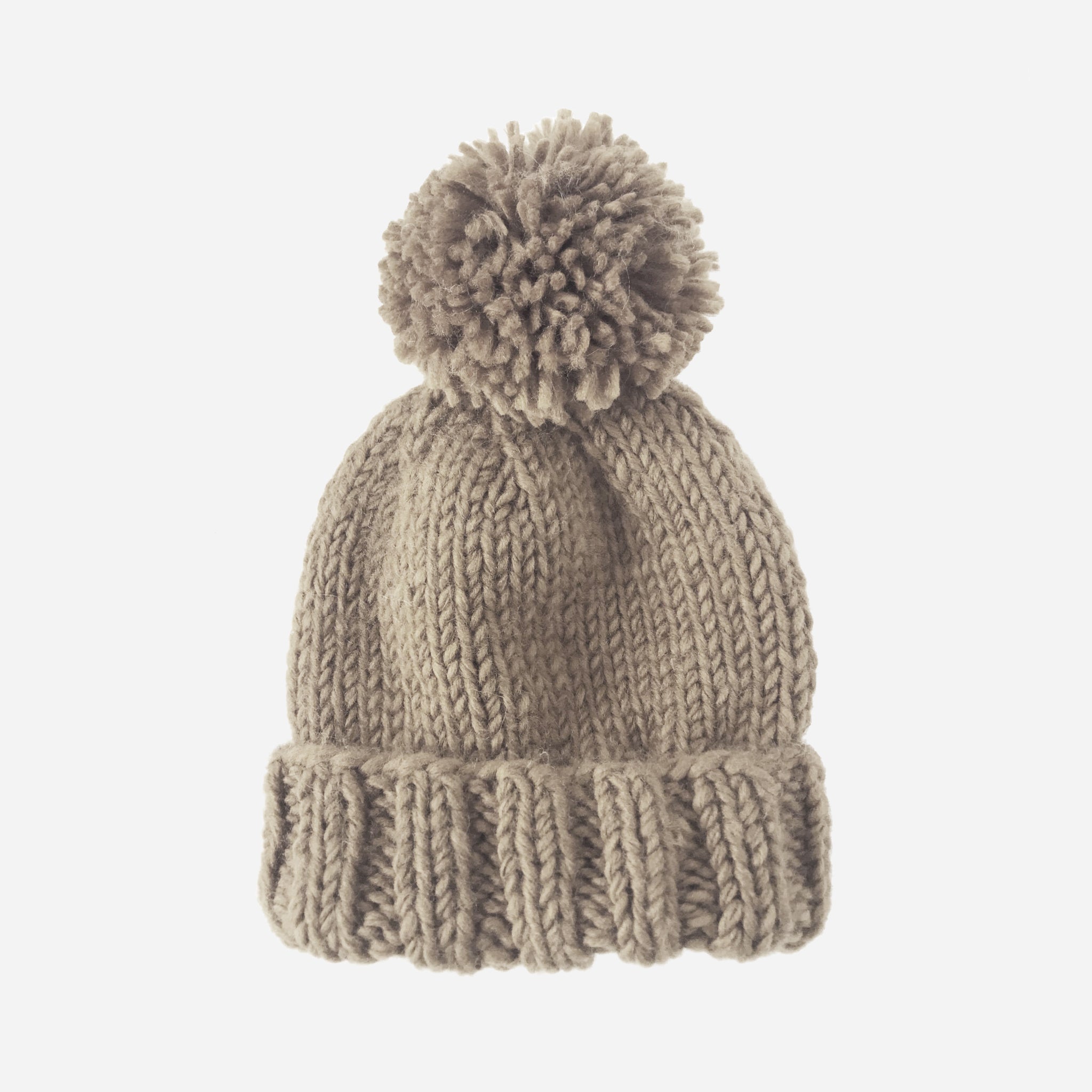 Premium Ribbed Knit Beanie With Pom Pom – Winter Hat For Men & Women In Taupe (One Size, Acrylic) - View #5