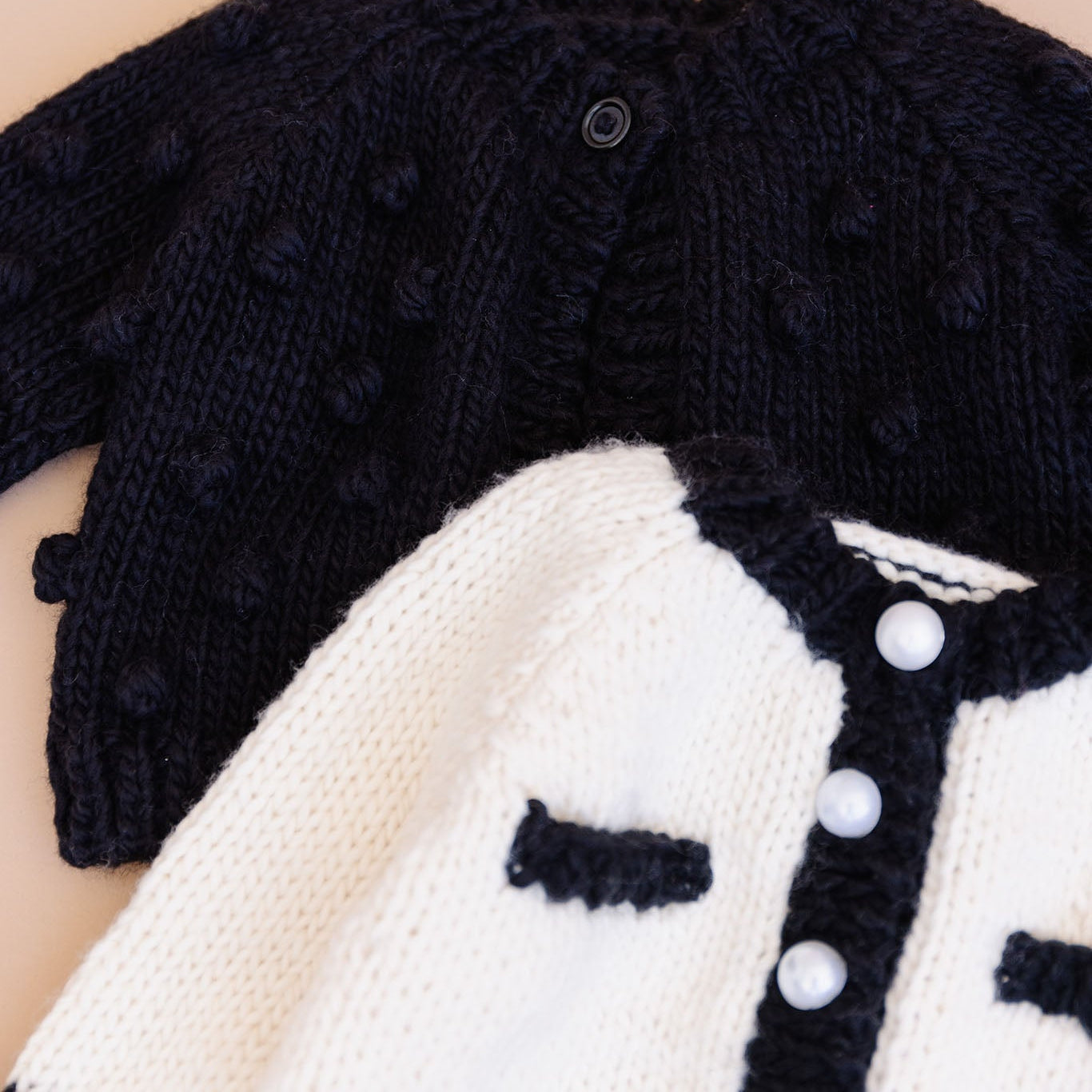 Coco Cardigan, Cream/Black