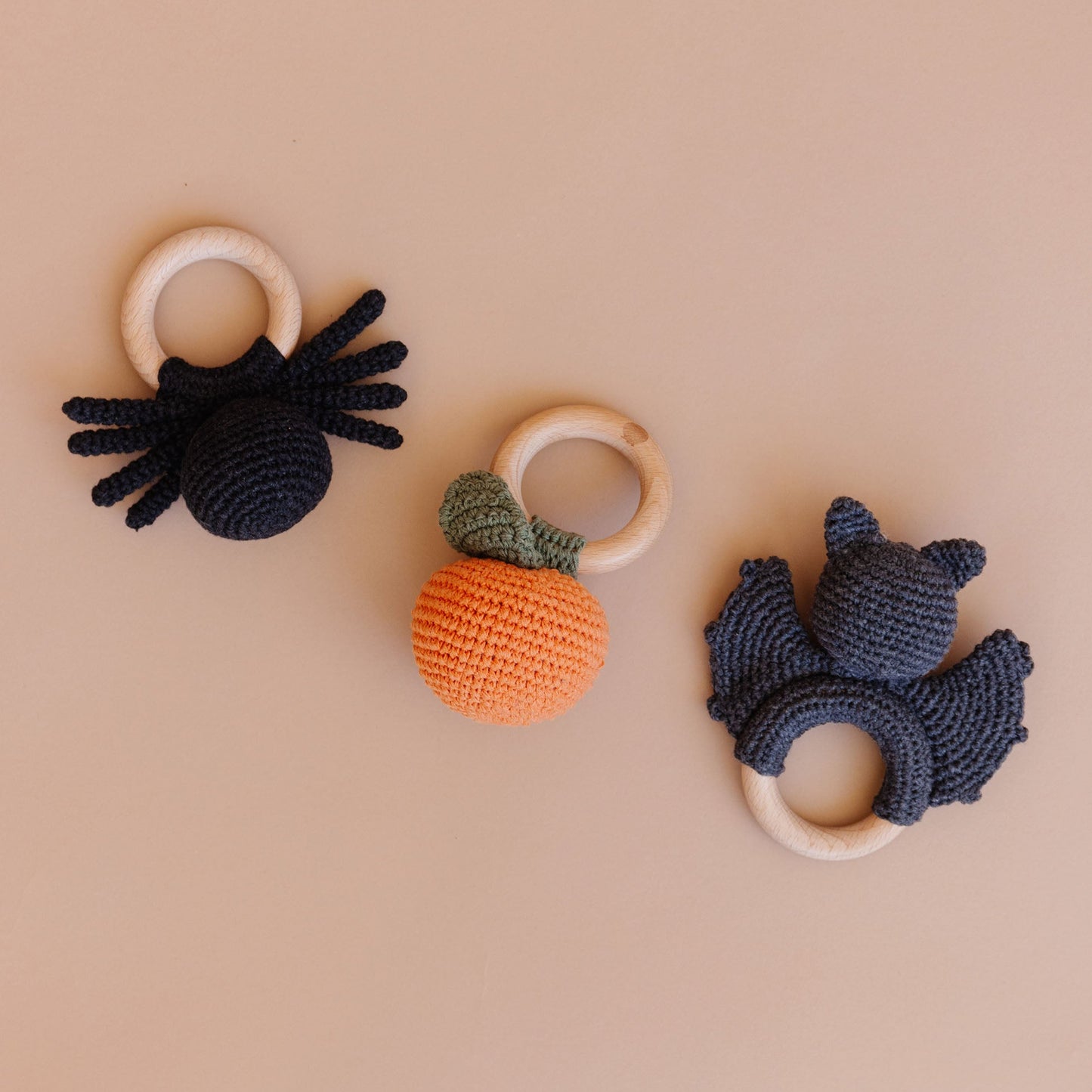Cotton Crochet Rattle Orange Pumpkin