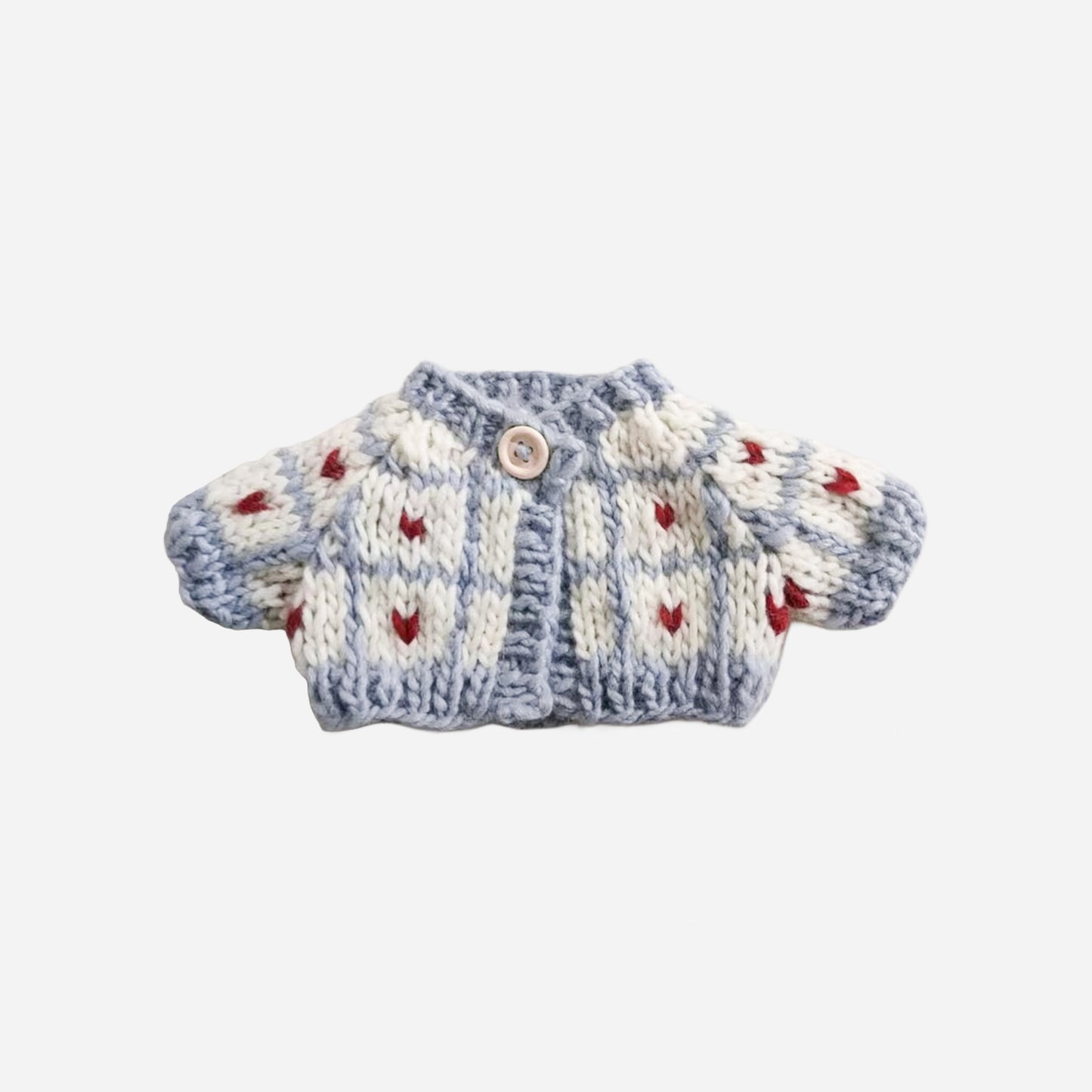 Plush Toy Clothing - Windowpane Heart Cardigan