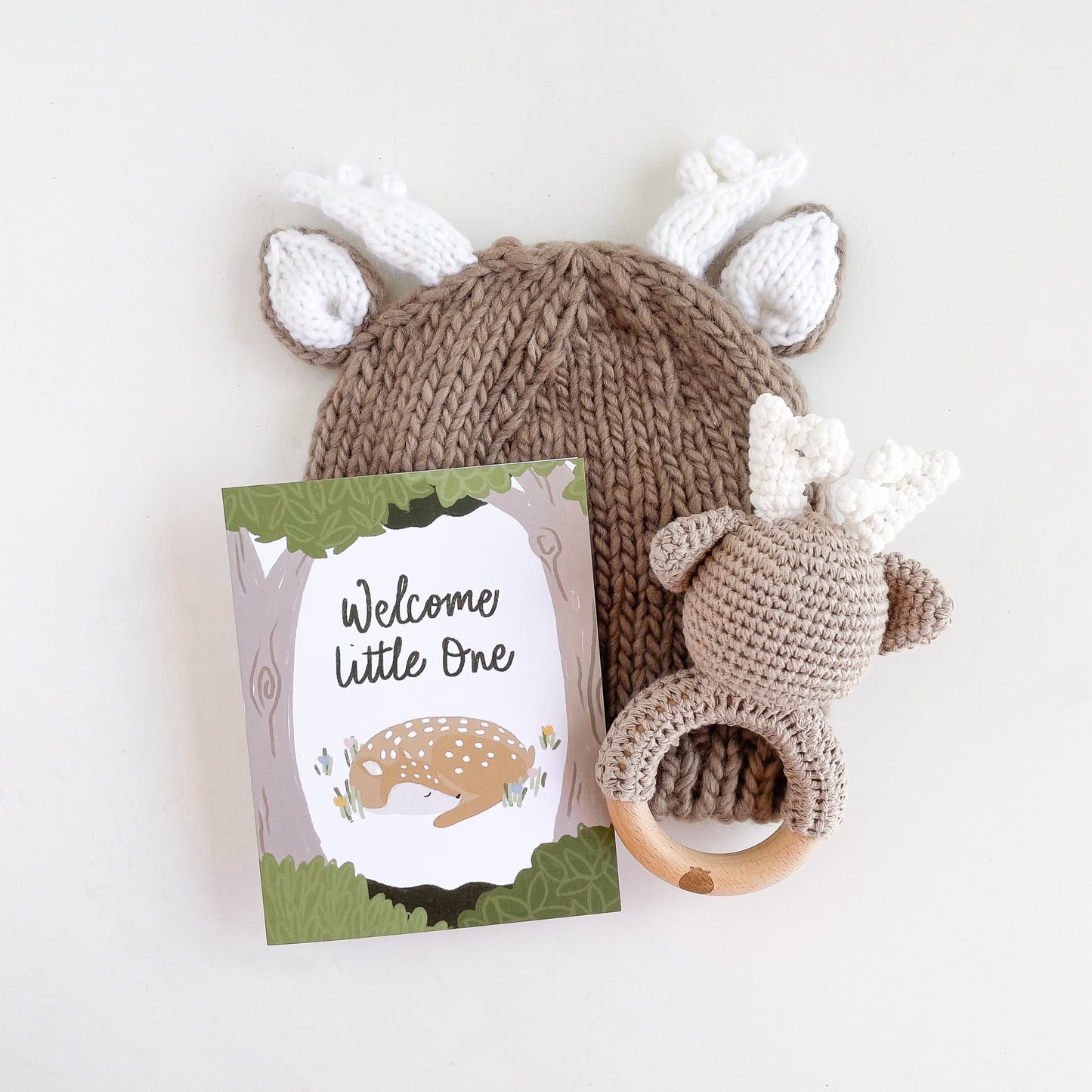 Welcome Little One Deer Baby Greeting Card