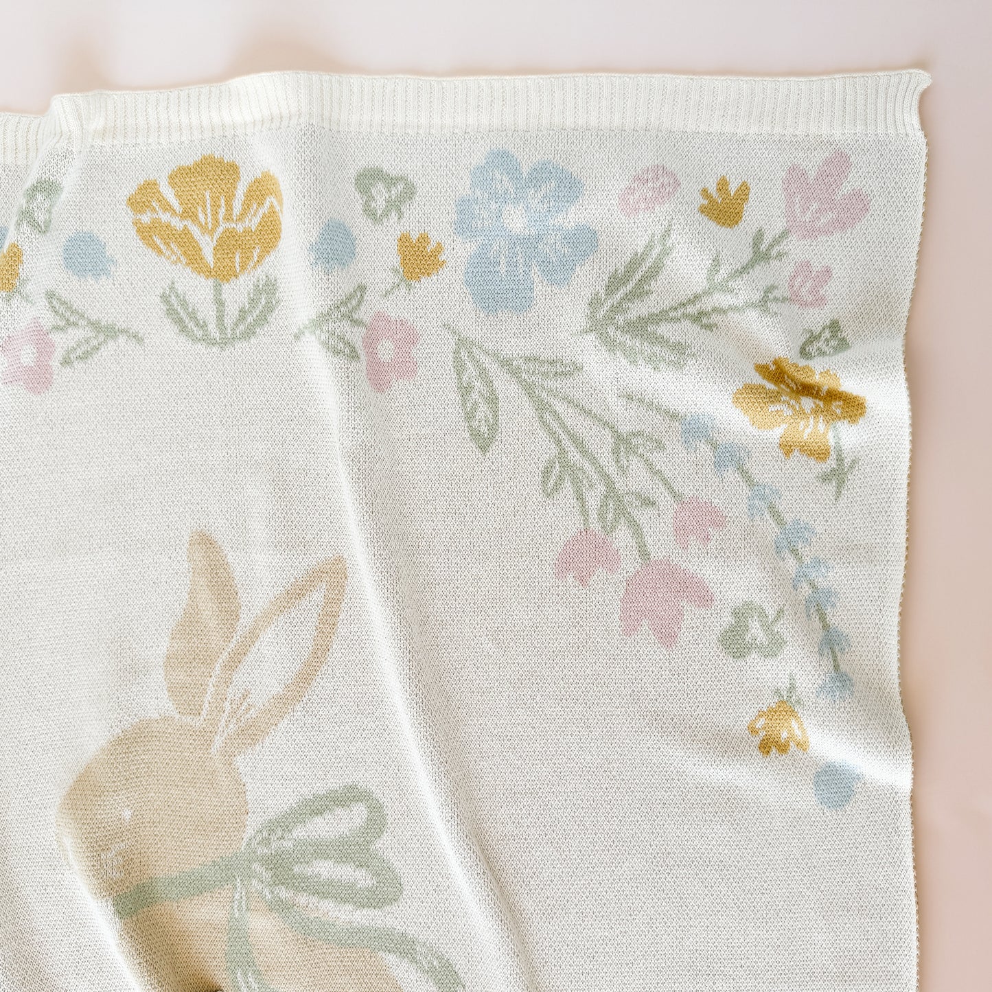Pastel Floral Bunny Blanket Lovey Gift Set