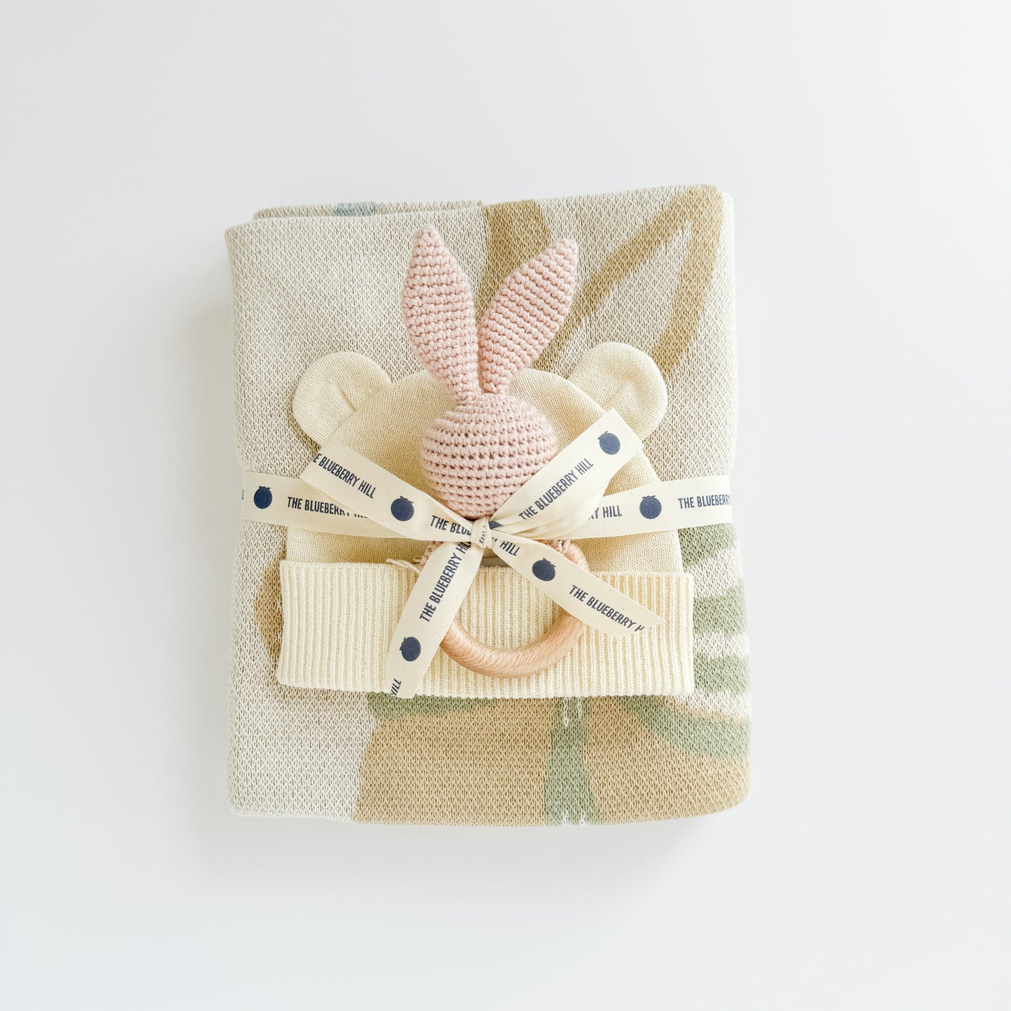 Pastel Floral Blanket Hat Teether Gift Set