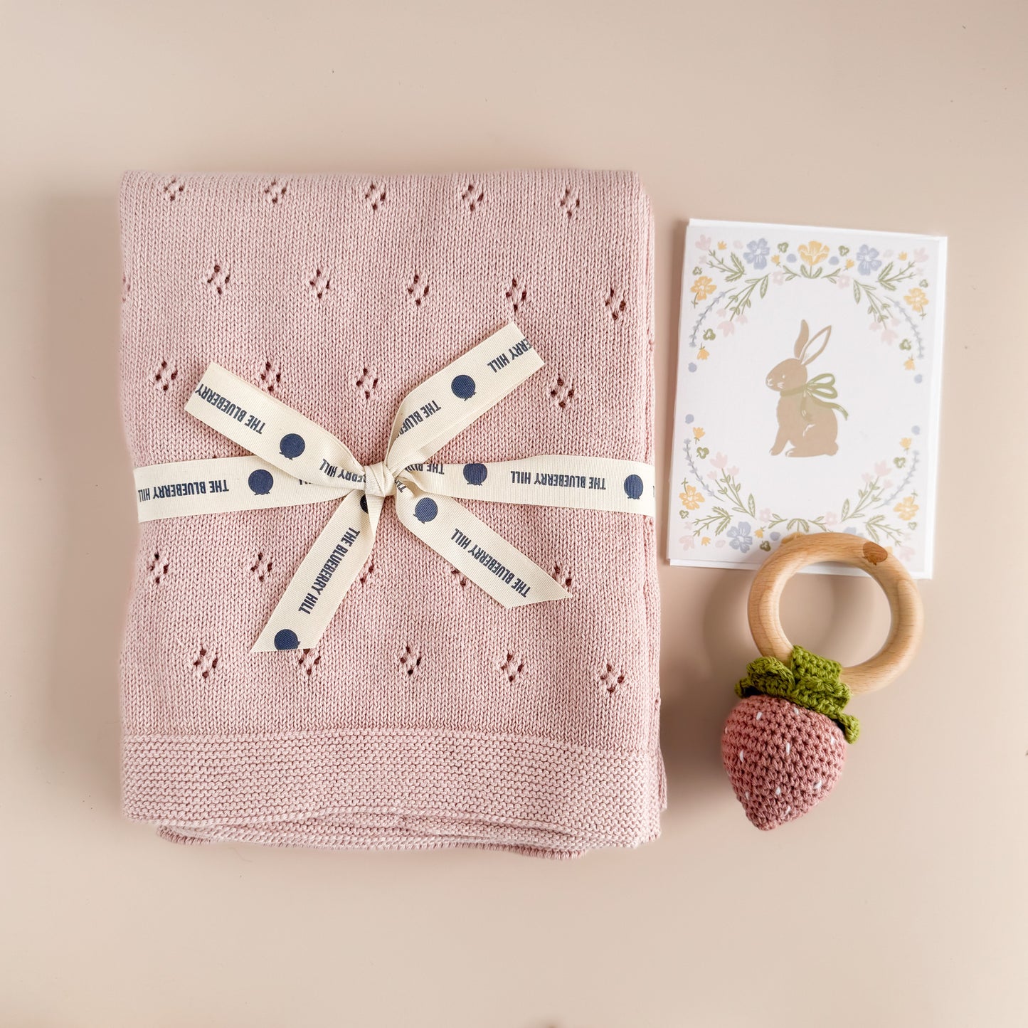Pastel Floral Bunny Baby Congrats Greeting Card