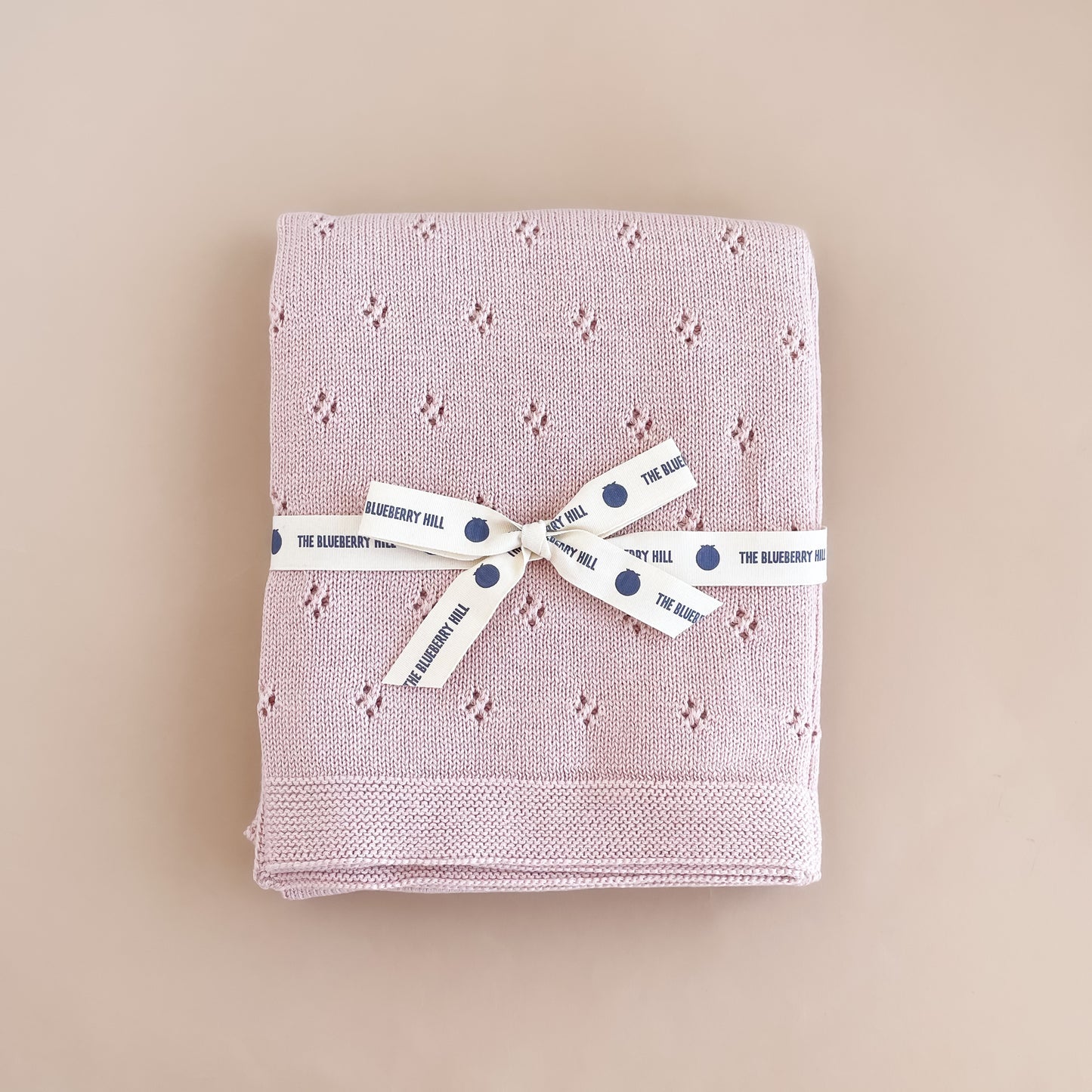 Blush Pique Blanket Pink Flower Rattle Gift Set