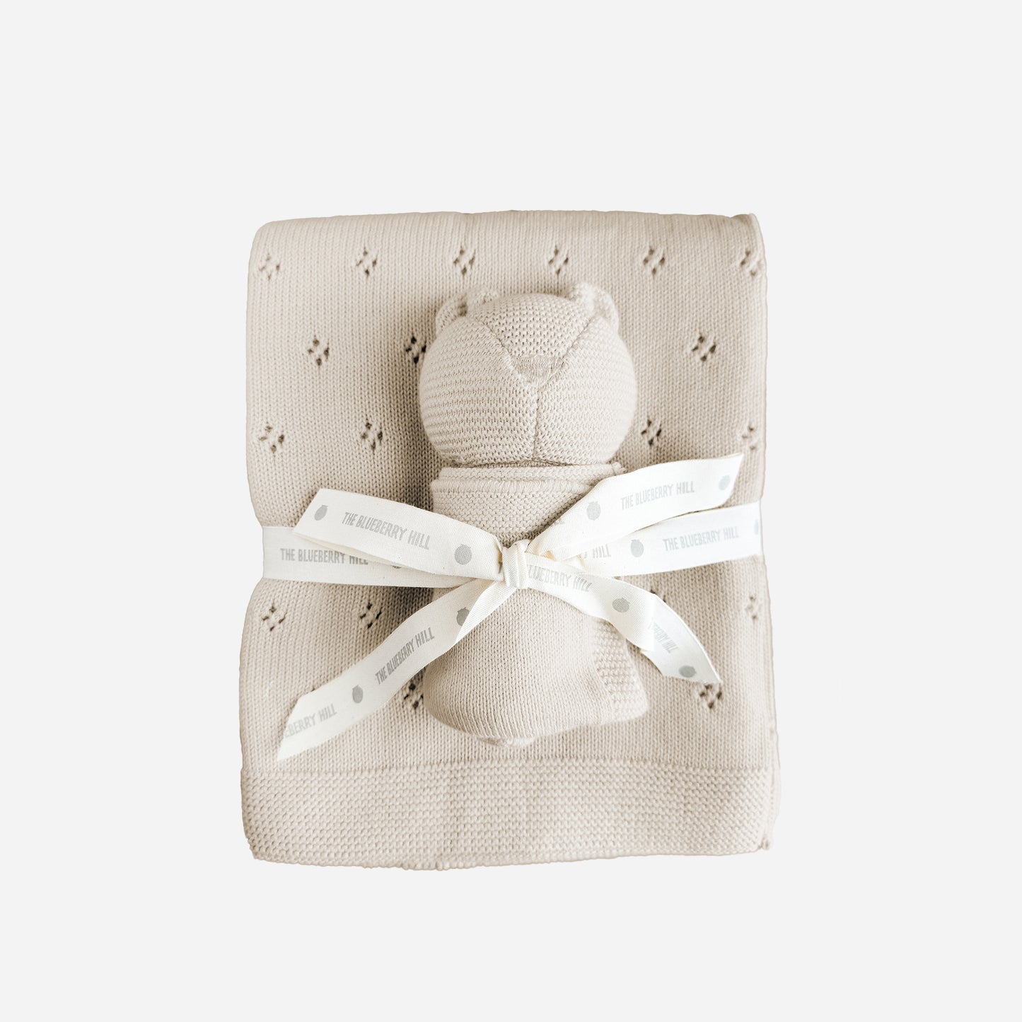 Pique Blanket & Bear Lovey Gift Set, Birch | Organic Cotton