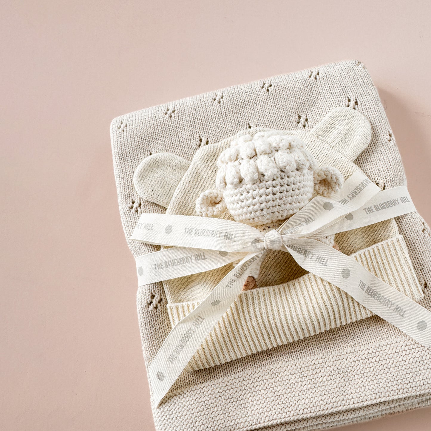 Lamb Blanket Hat Teether Gift Set