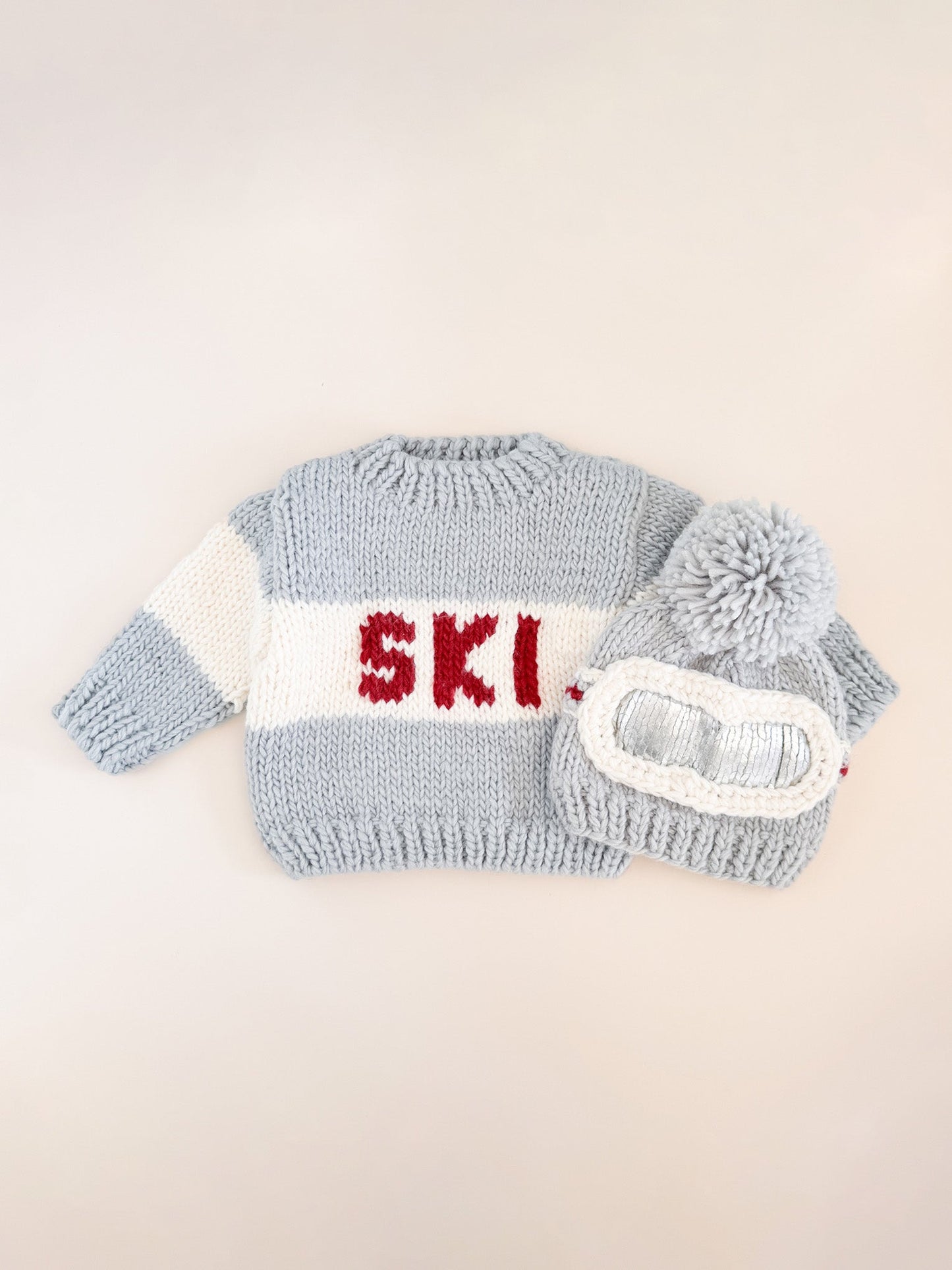 Ski Goggles Hat and Sweater Set - Bowie Grey