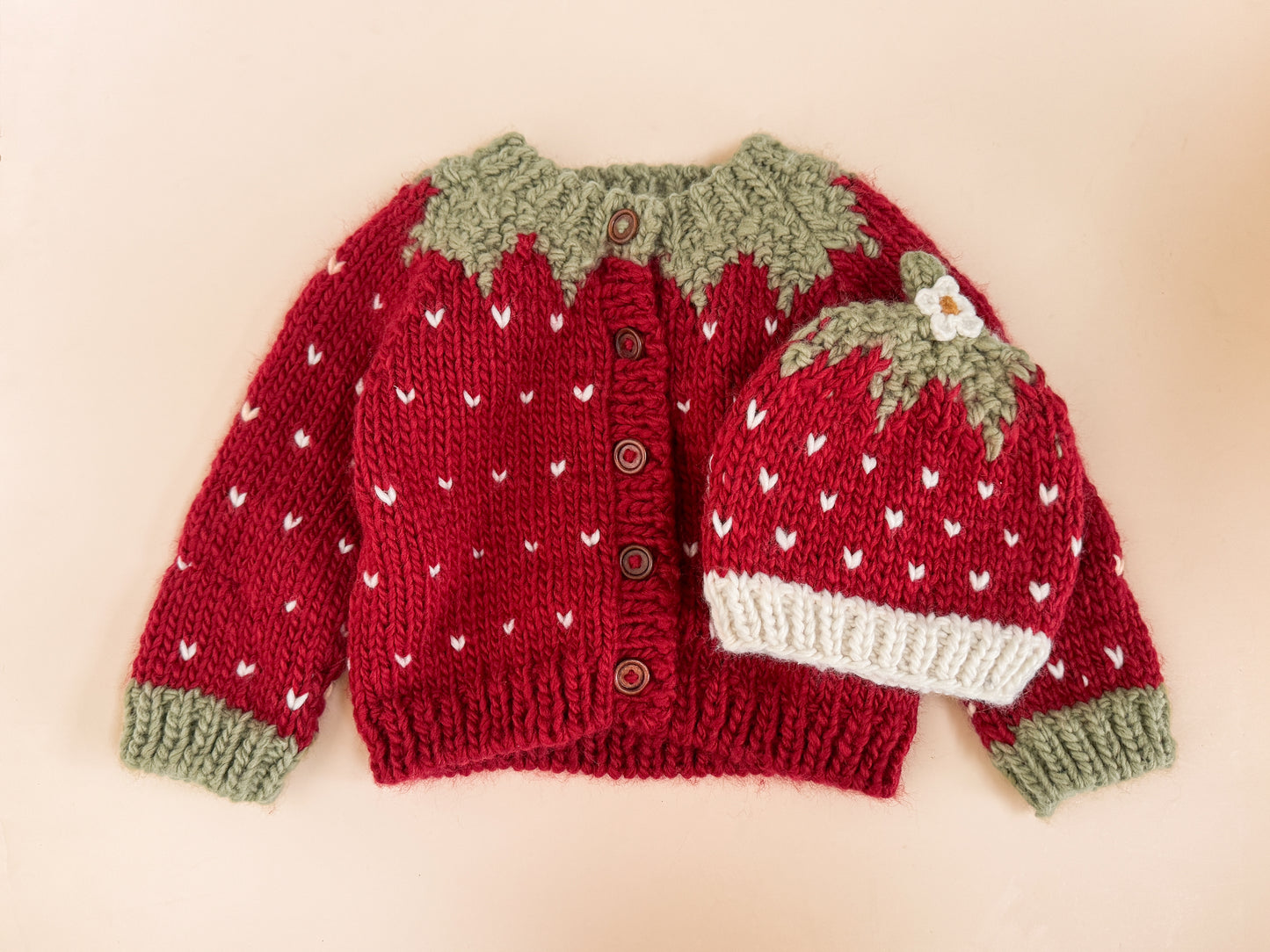 Strawberry Cardigan, Red