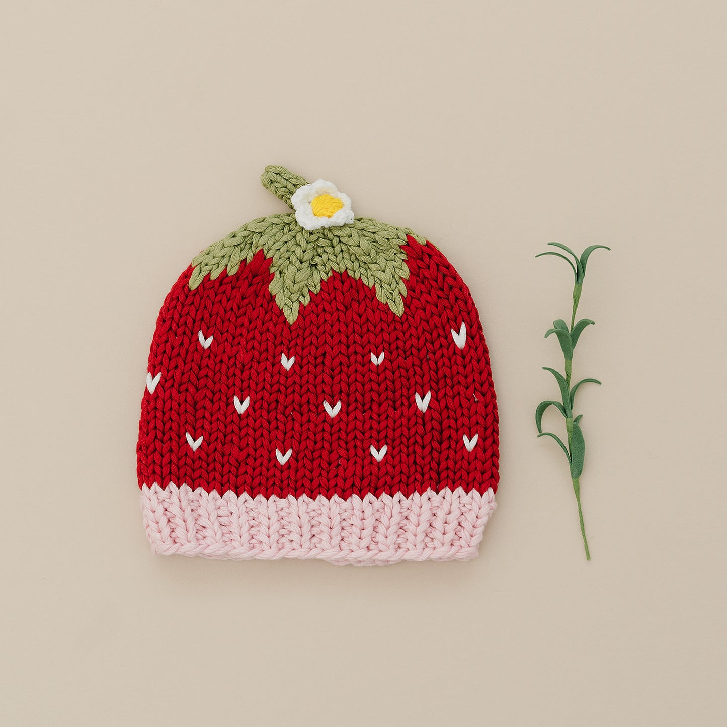 Bamboo Addie Strawberry Hand-Knit Hat