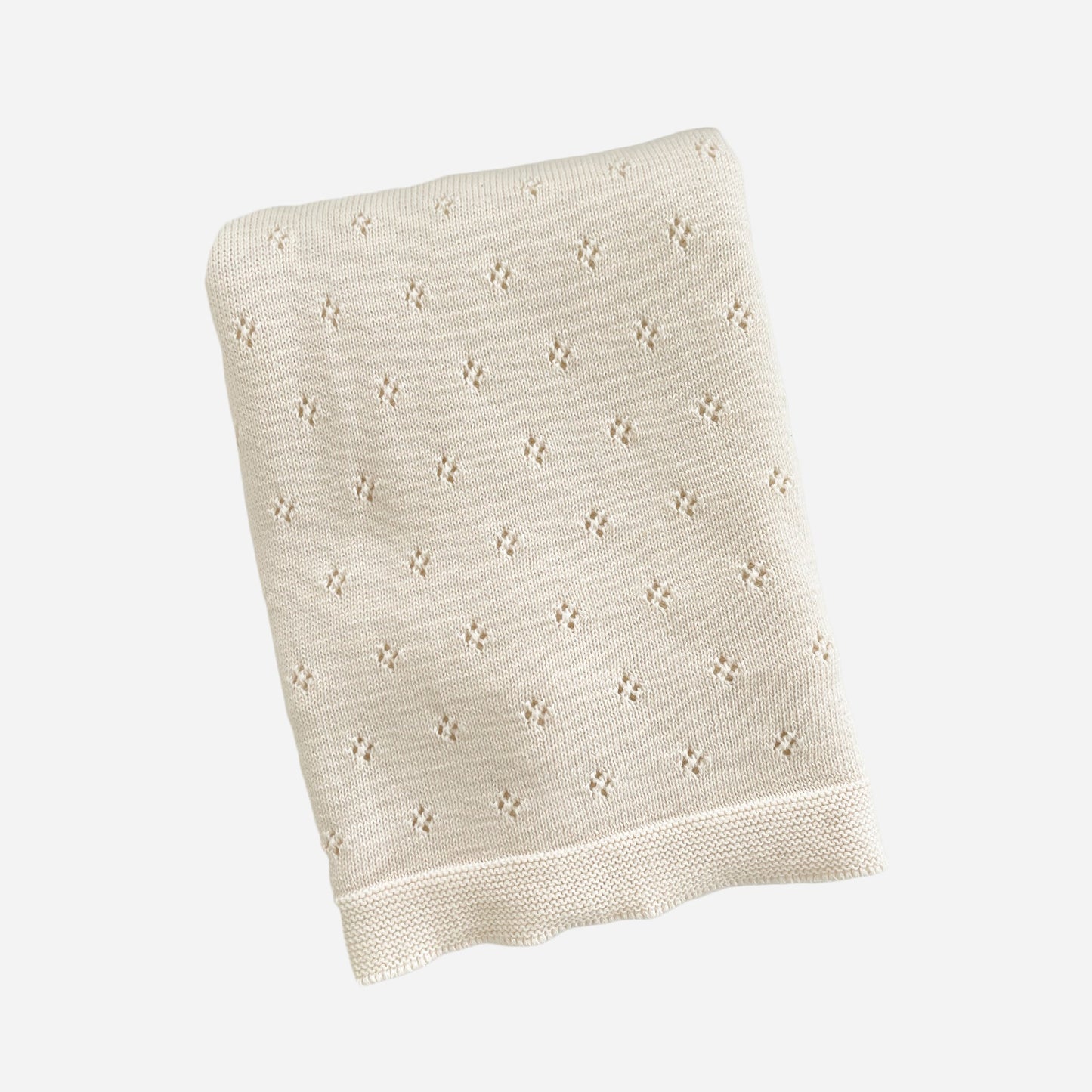 Heirloom Pique Blanket, Cream | Organic Cotton