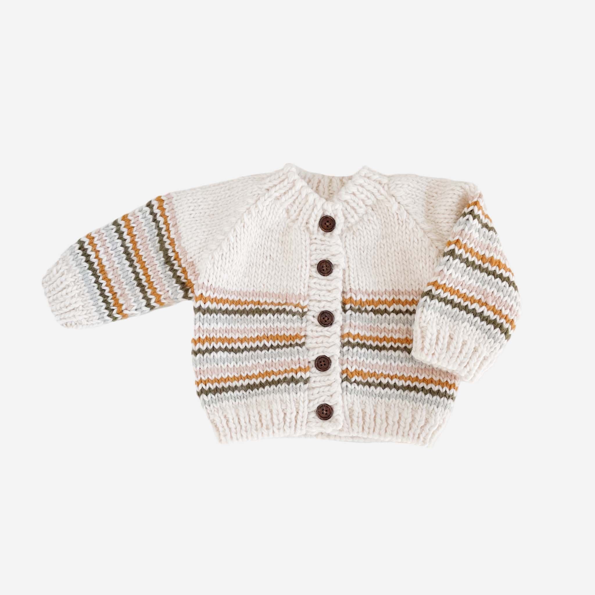Silver Cloud 100% Cotton Sweater Knit Colorful Rainbow Stripe Baby