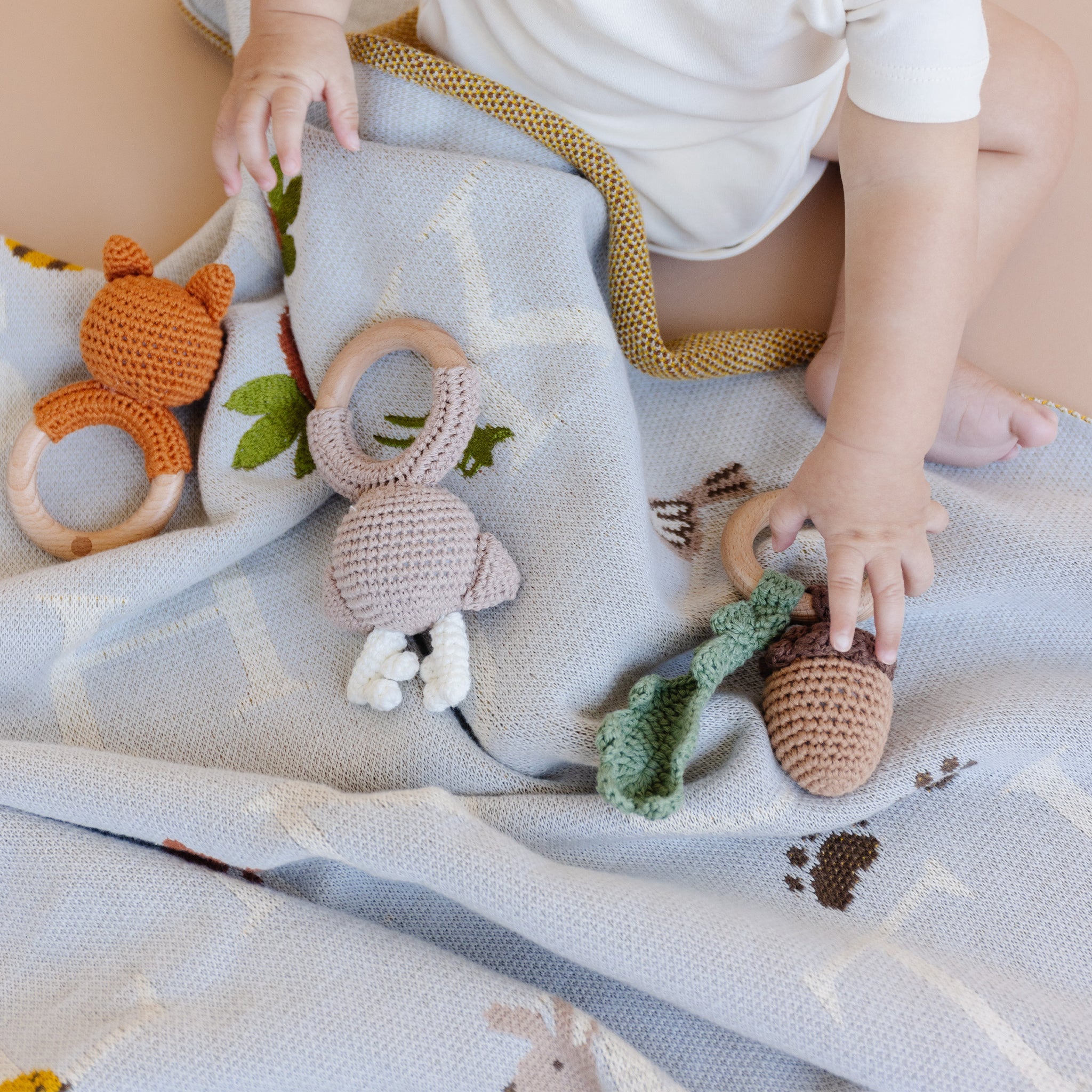 Blanket ABC Woodland Fox Bunny Cotton Baby Newborn Gift – The