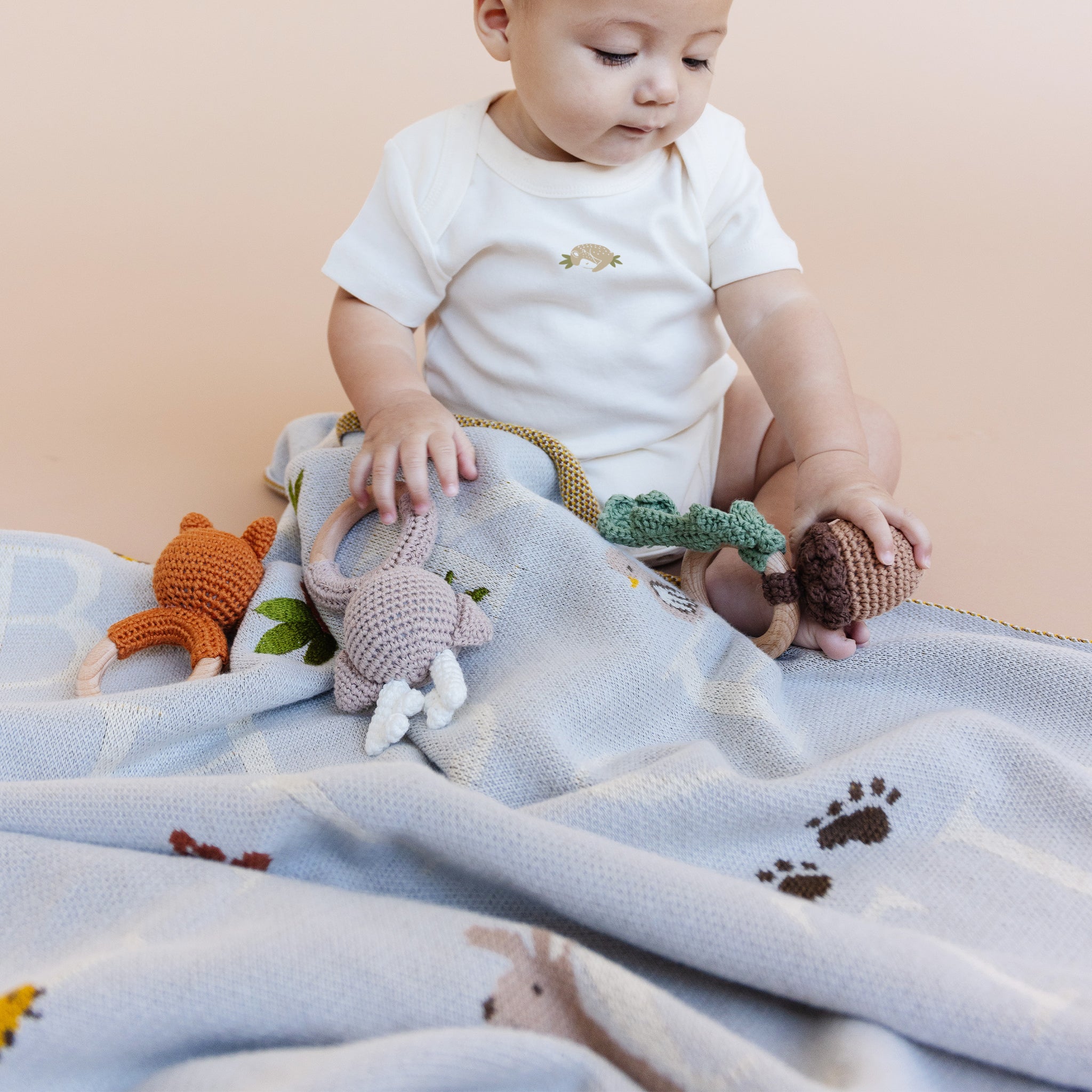 Blanket ABC Woodland Fox Bunny Cotton Baby Newborn Gift – The