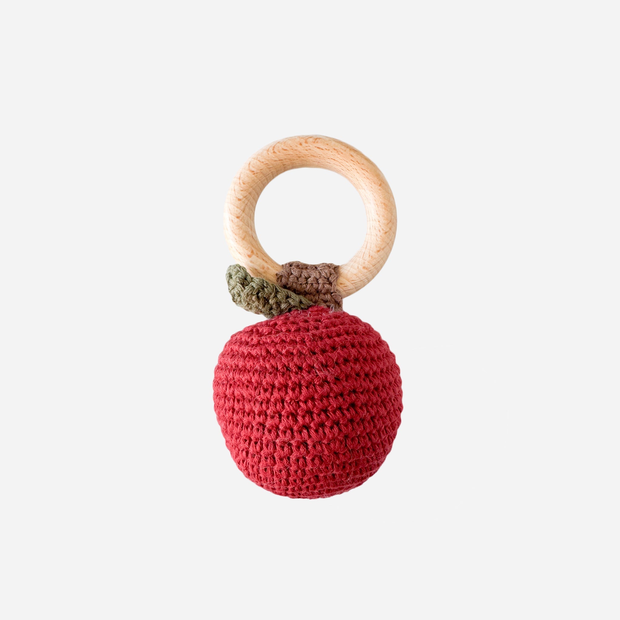 Teether Apple Cotton Crochet Rattle Baby Infant Summer Fall School ...
