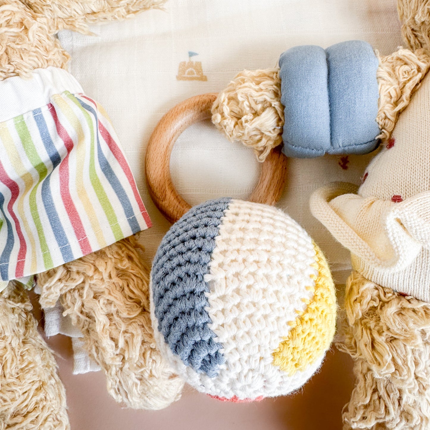 Cotton Crochet Rattle Teether Beach Ball
