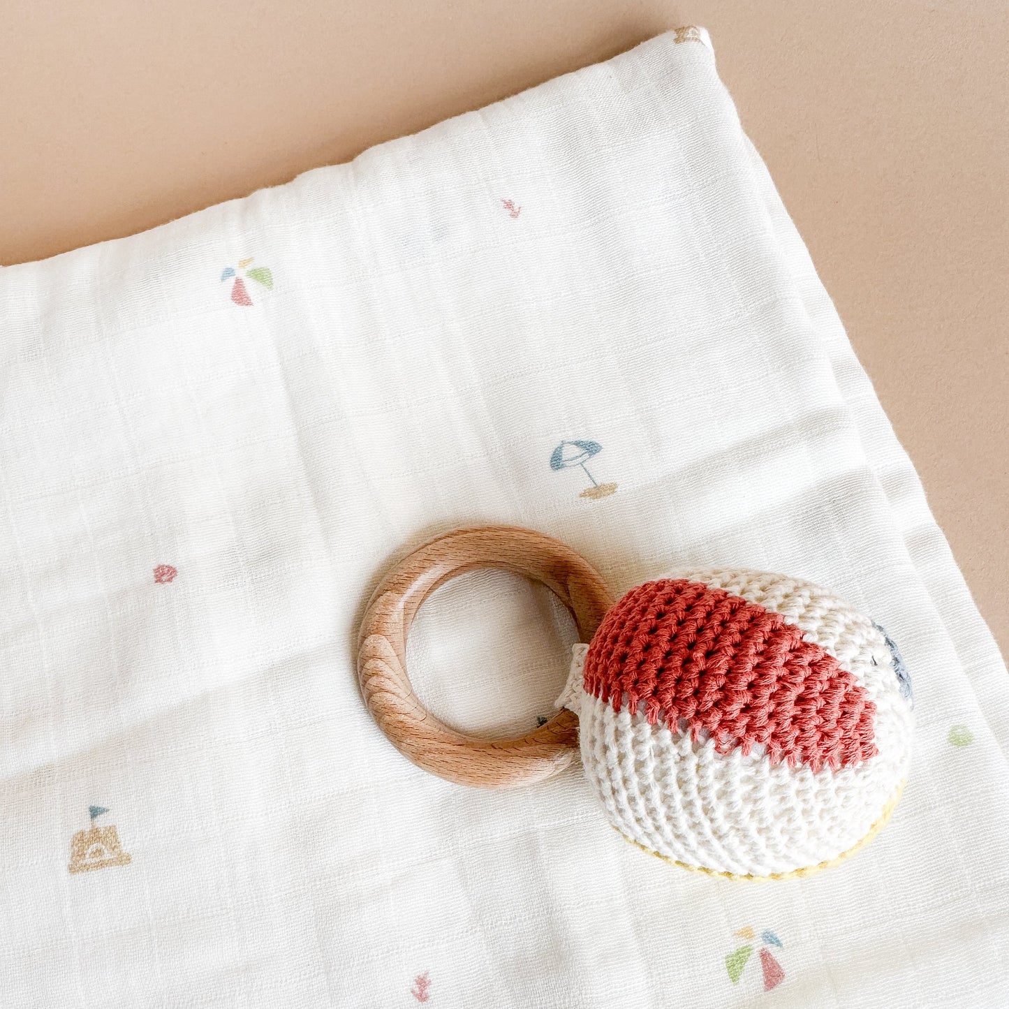 Cotton Crochet Rattle Teether Beach Ball