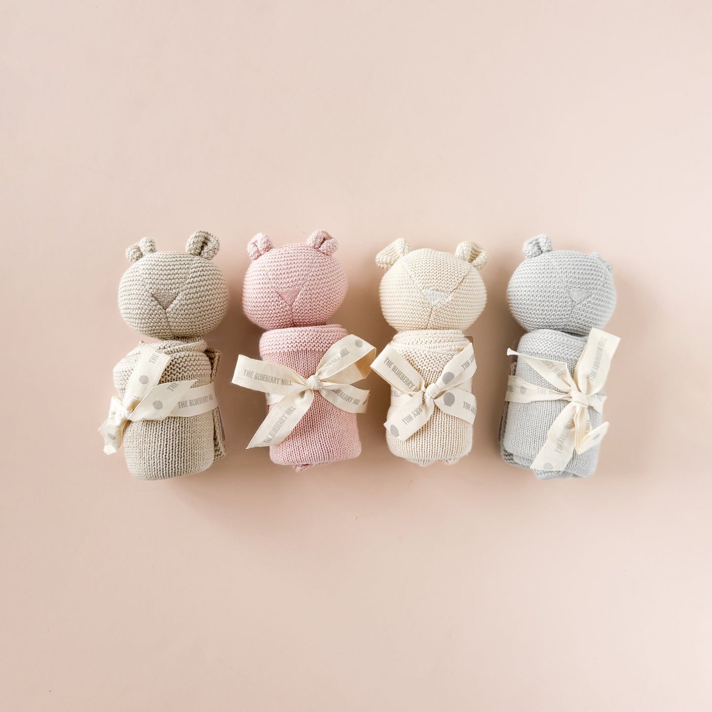 Organic Cotton Bear Lovey, Blush