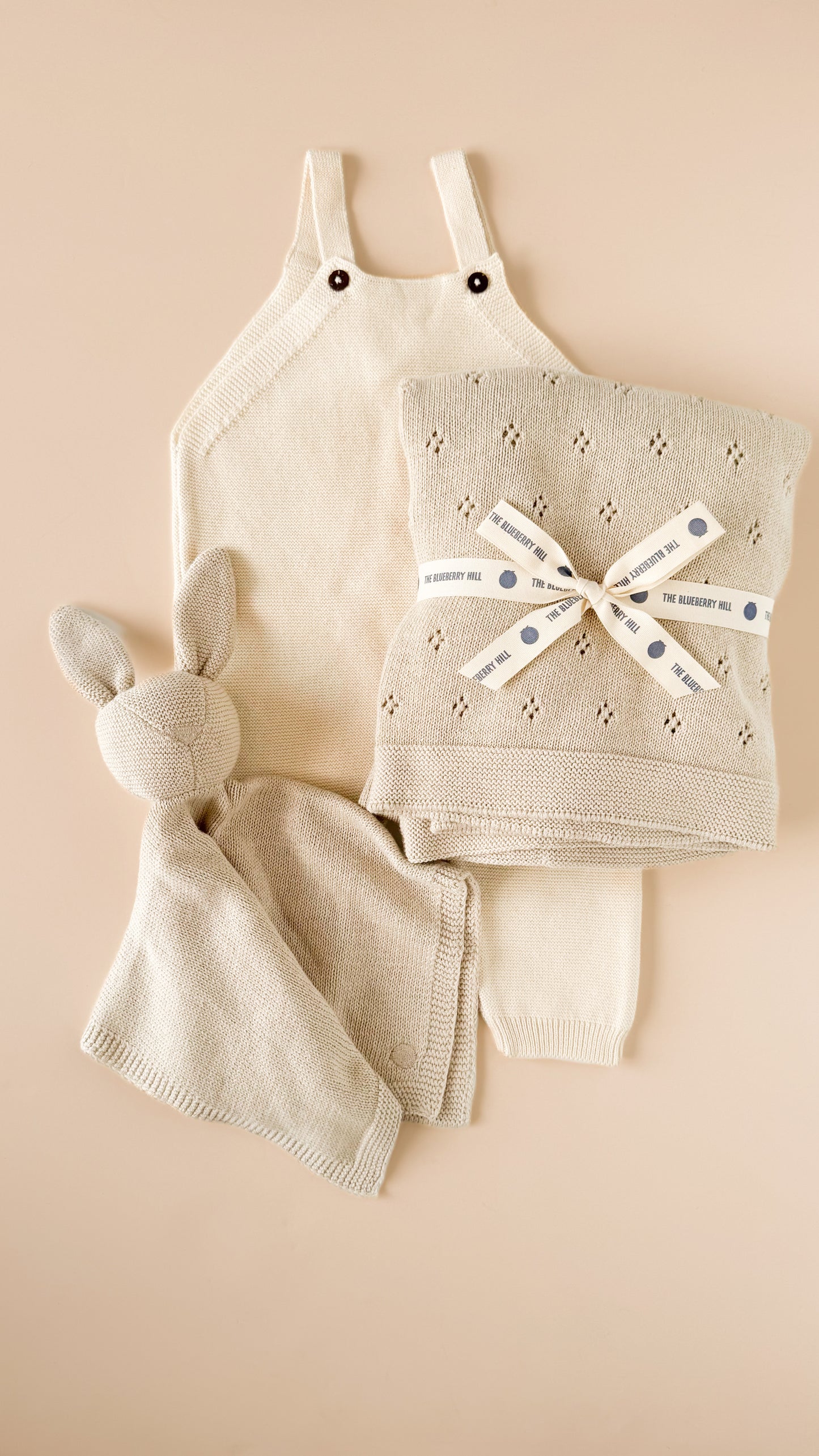 Pique Blanket & Bunny Lovey Gift Set, Birch | Organic Cotton