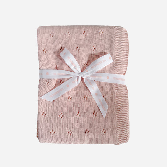 Heirloom Pique Blanket, Blush | Organic Cotton