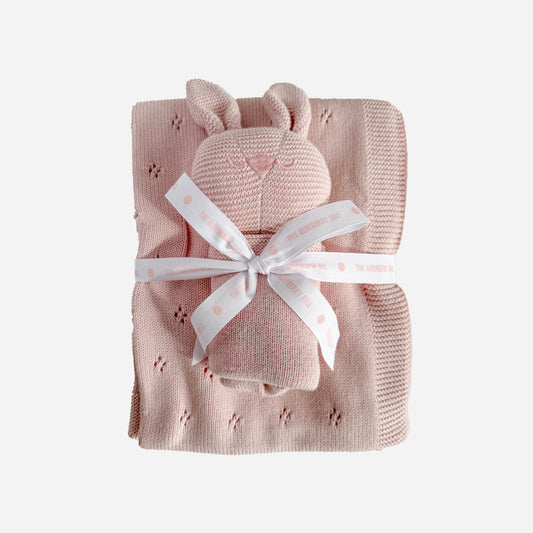 Organic Cotton Bunny Lovey, Blush