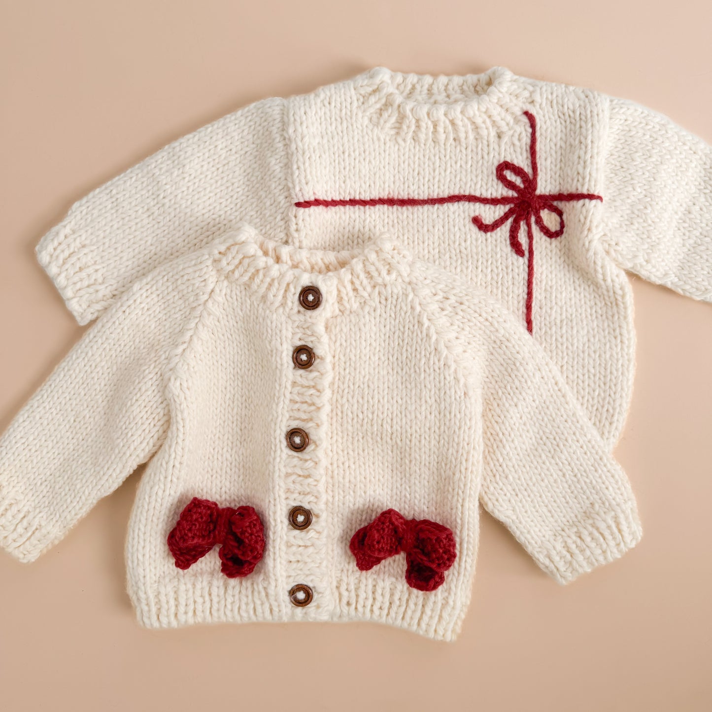 Present Sweater, Cream/Red