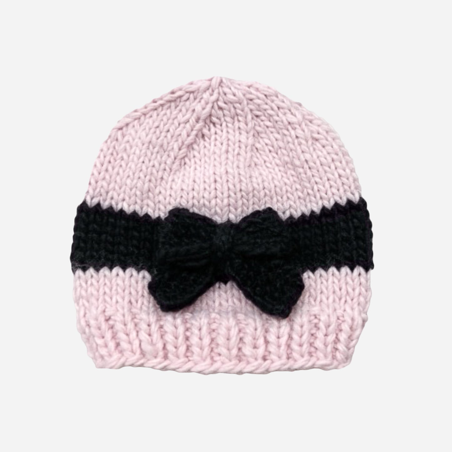 Bow Hat, Baby Pink/Black