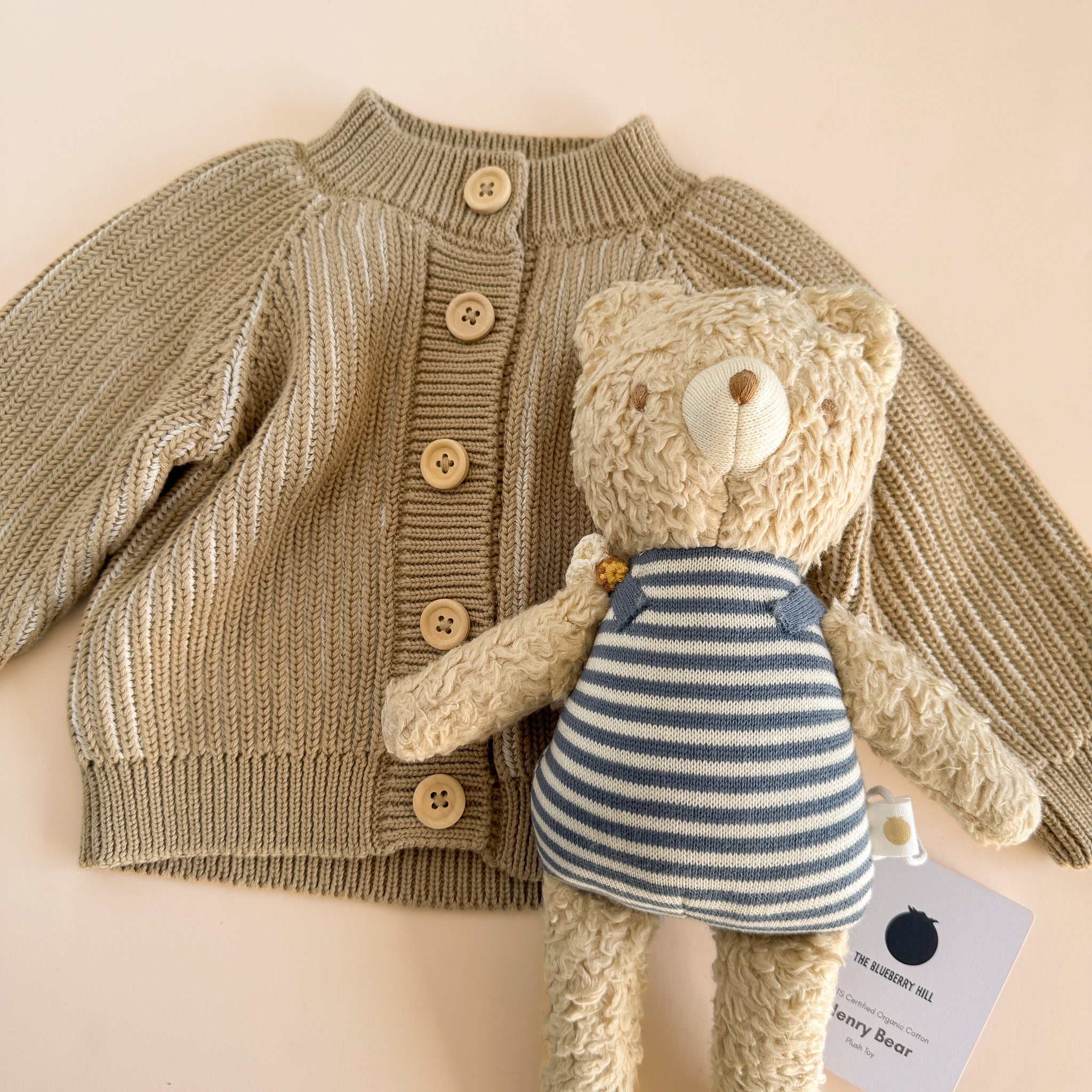 Cotton Brioche Cardigan Beige Tan Baby Kid Apparel Neutral – The