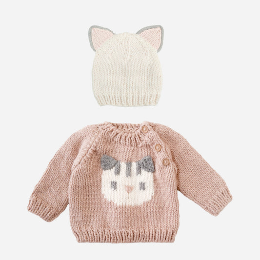 Cat Sweater and Hat Set