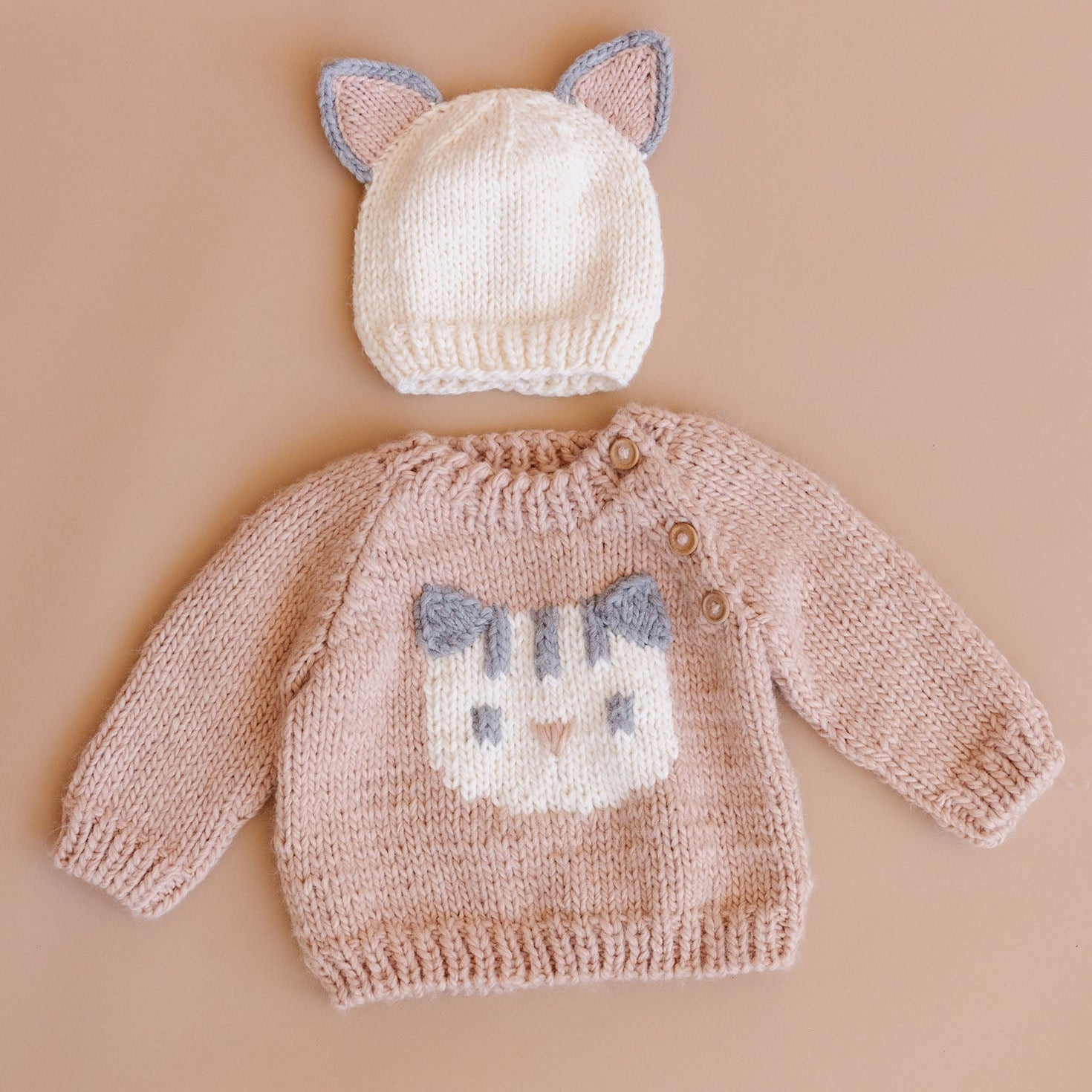Cat Pullover Sweater Baby & Kid Pink White Animal – The Blueberry Hill