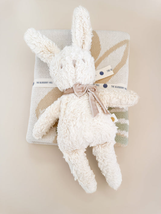 Pastel Bunny Blanket and Plush Toy Taupe Gift Set