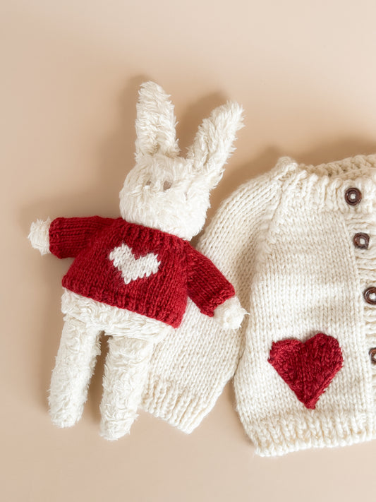Plush Toy Clothing - Red Heart Sweater