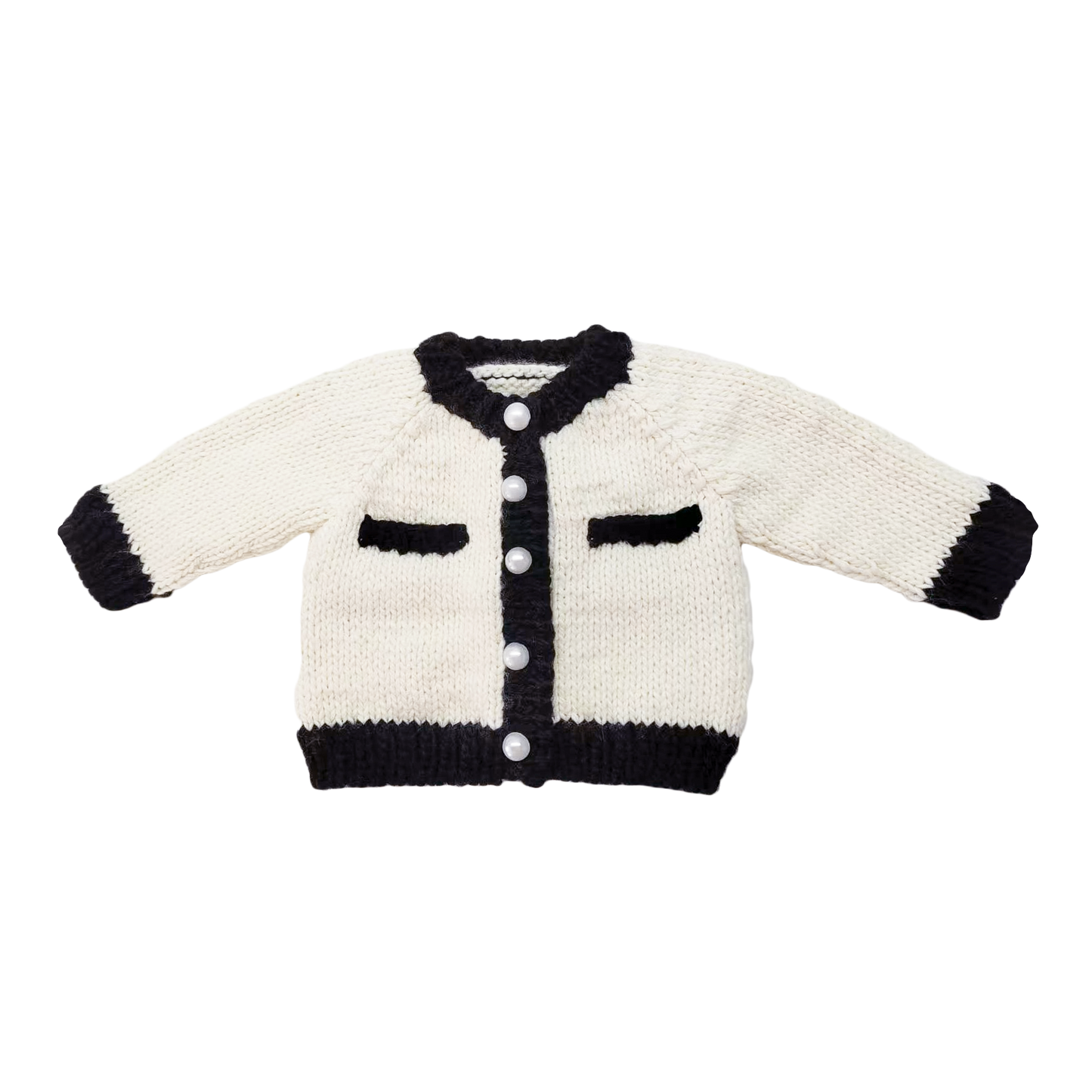 Coco Cardigan, Cream/Black