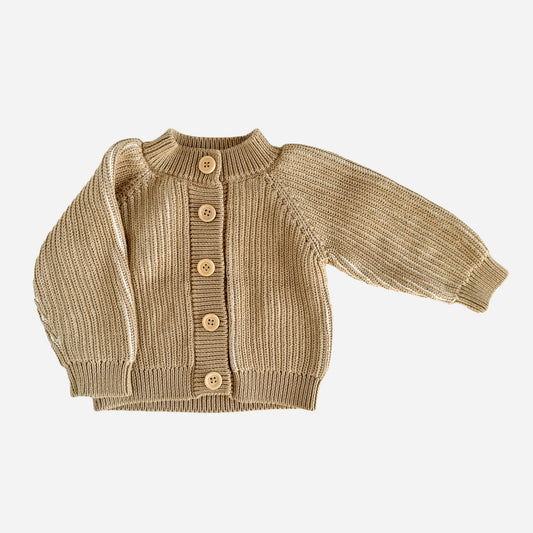 Cotton Brioche Cardigan, Barley