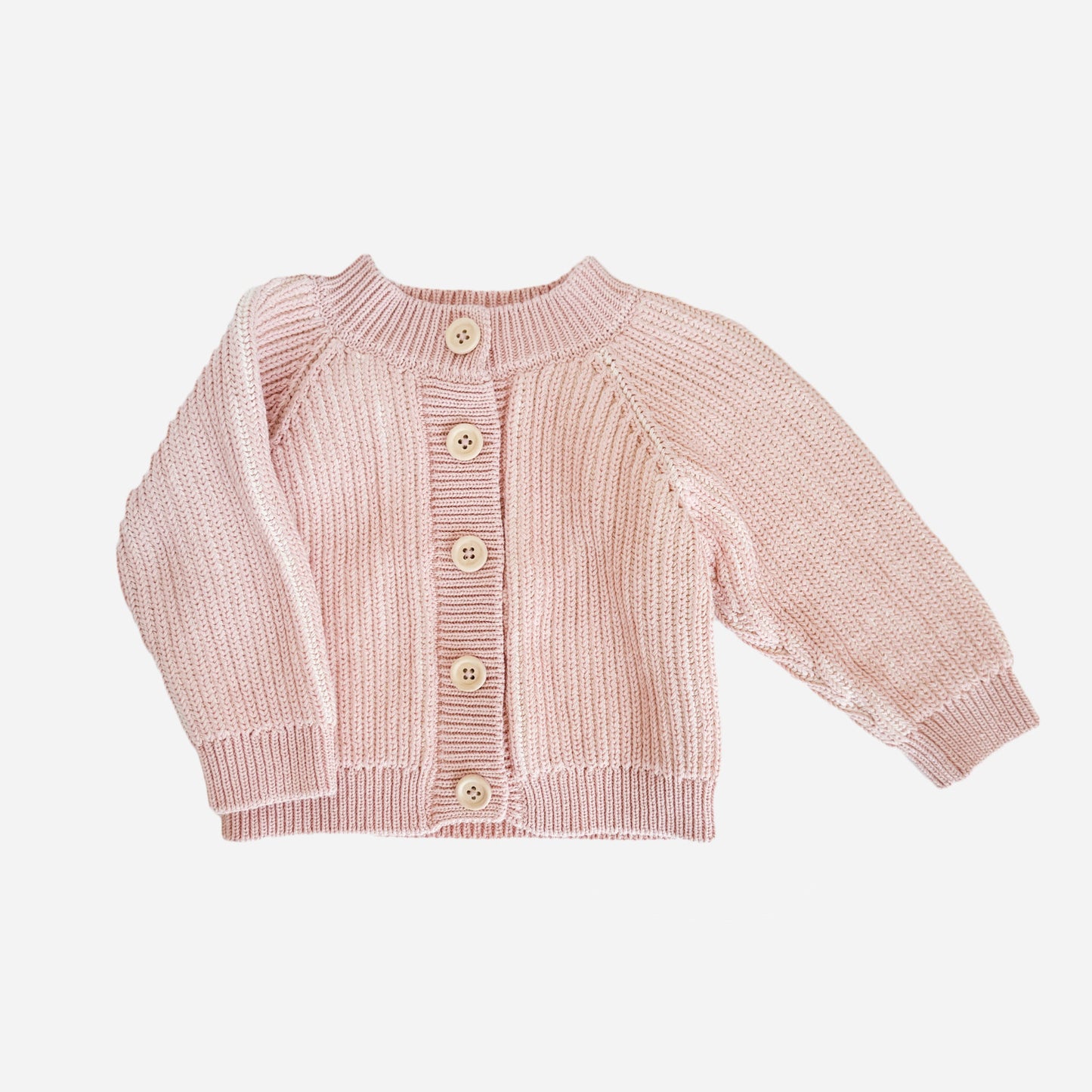 Cotton Brioche Cardigan, Blush