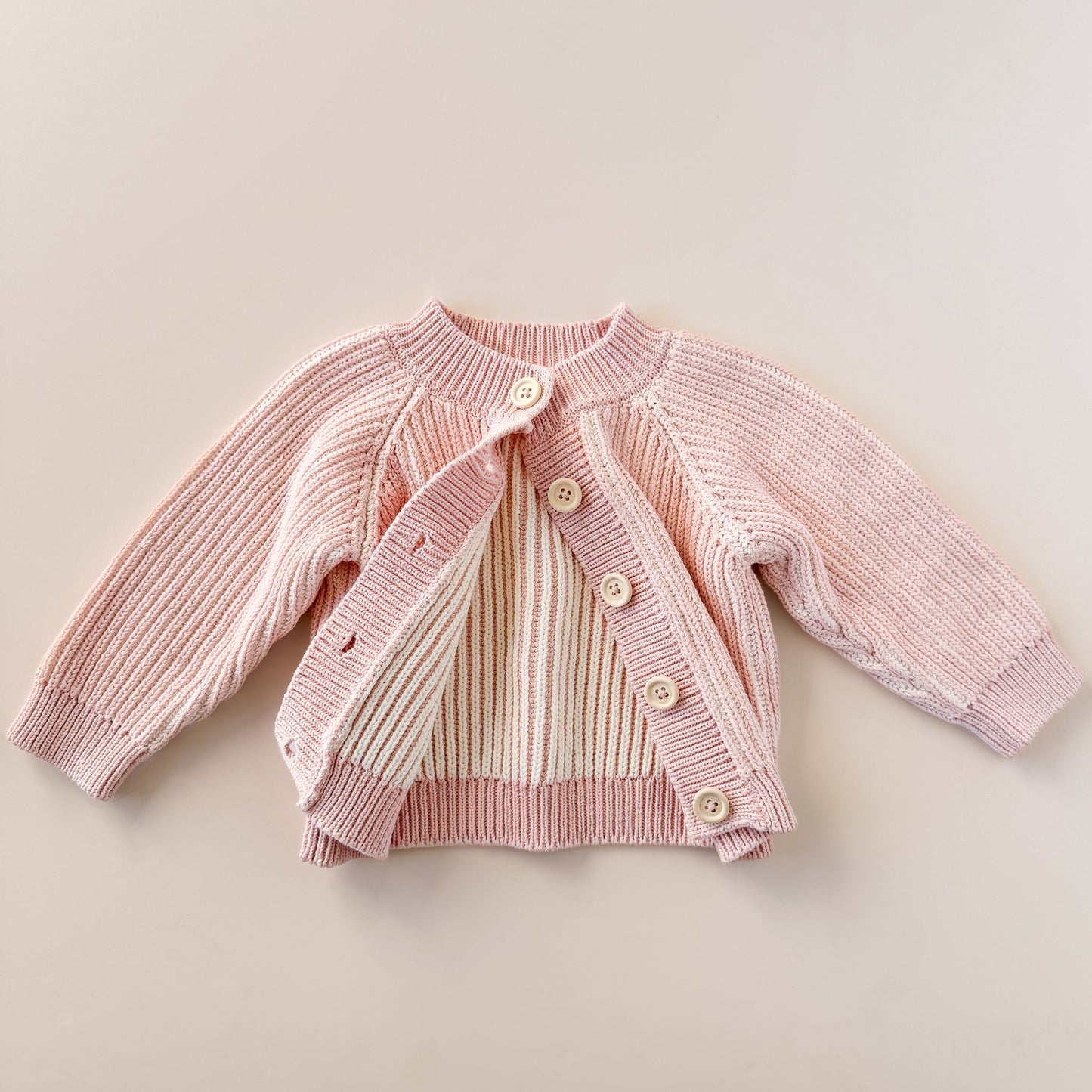 Cotton Brioche Cardigan, Blush