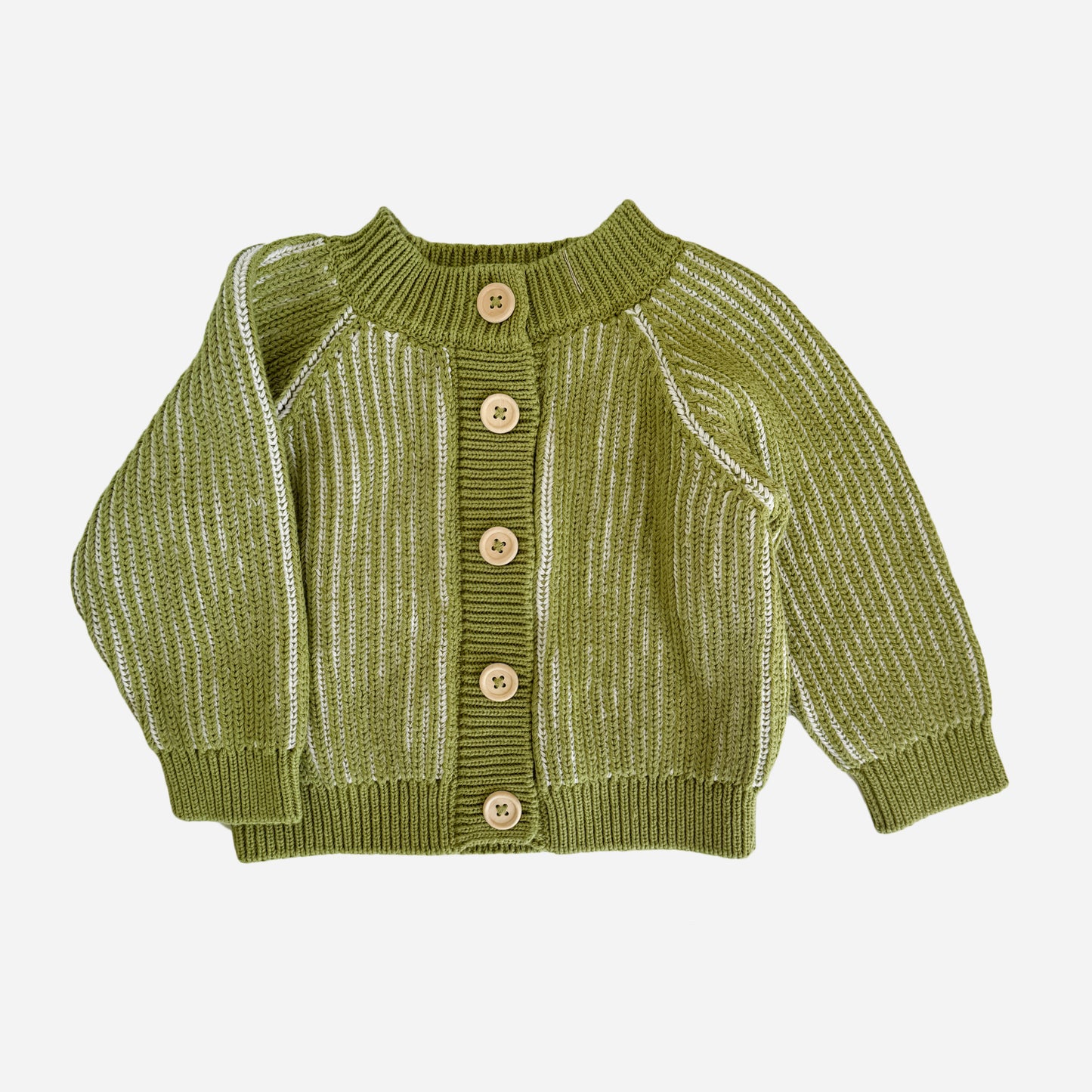 Cotton Brioche Cardigan, Green