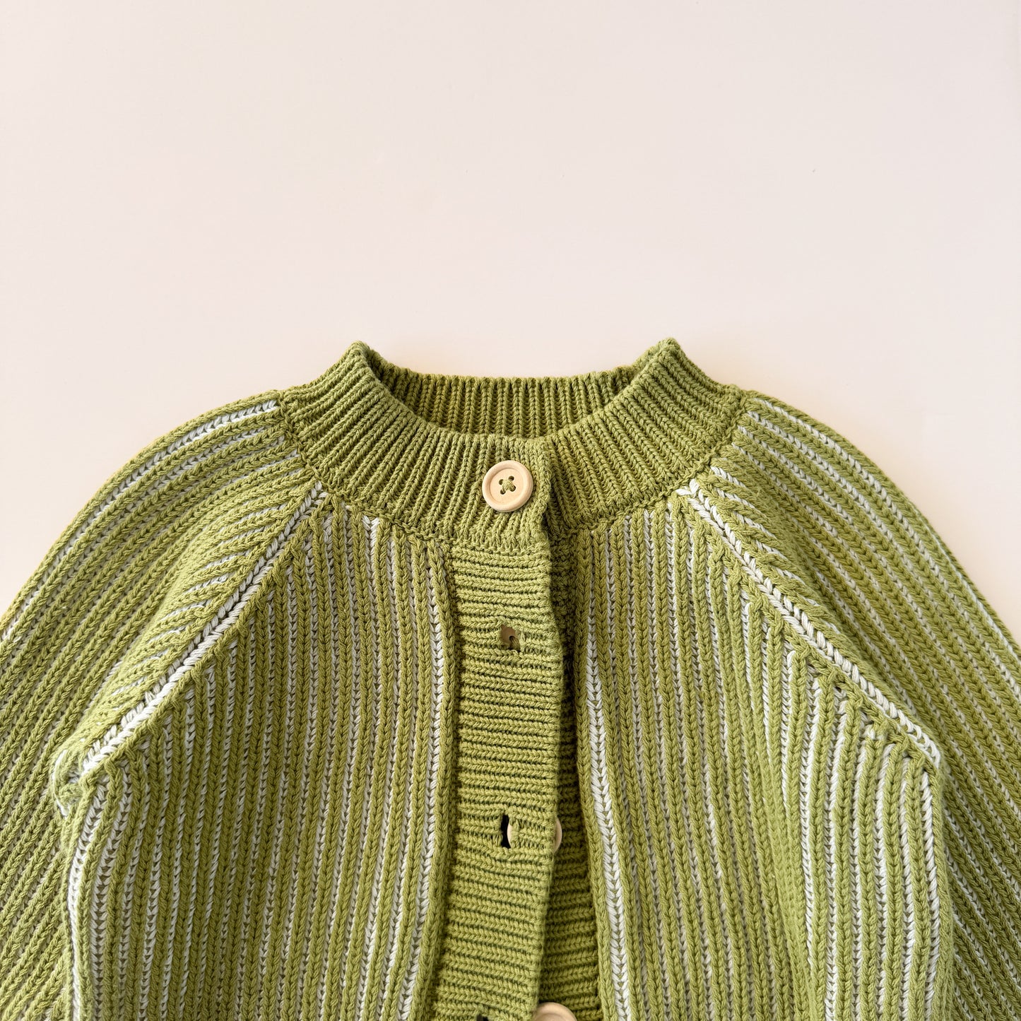 Cotton Brioche Cardigan, Green