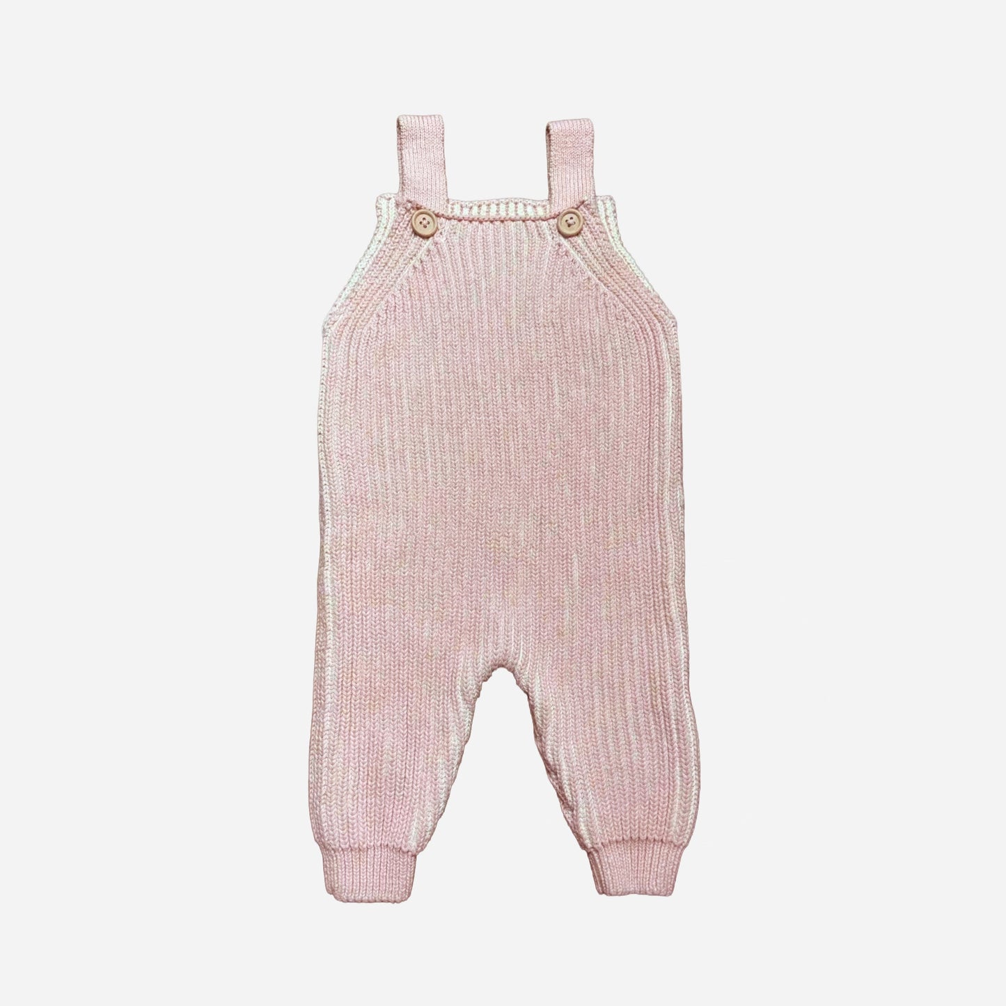 Cotton Brioche Overalls, Pink