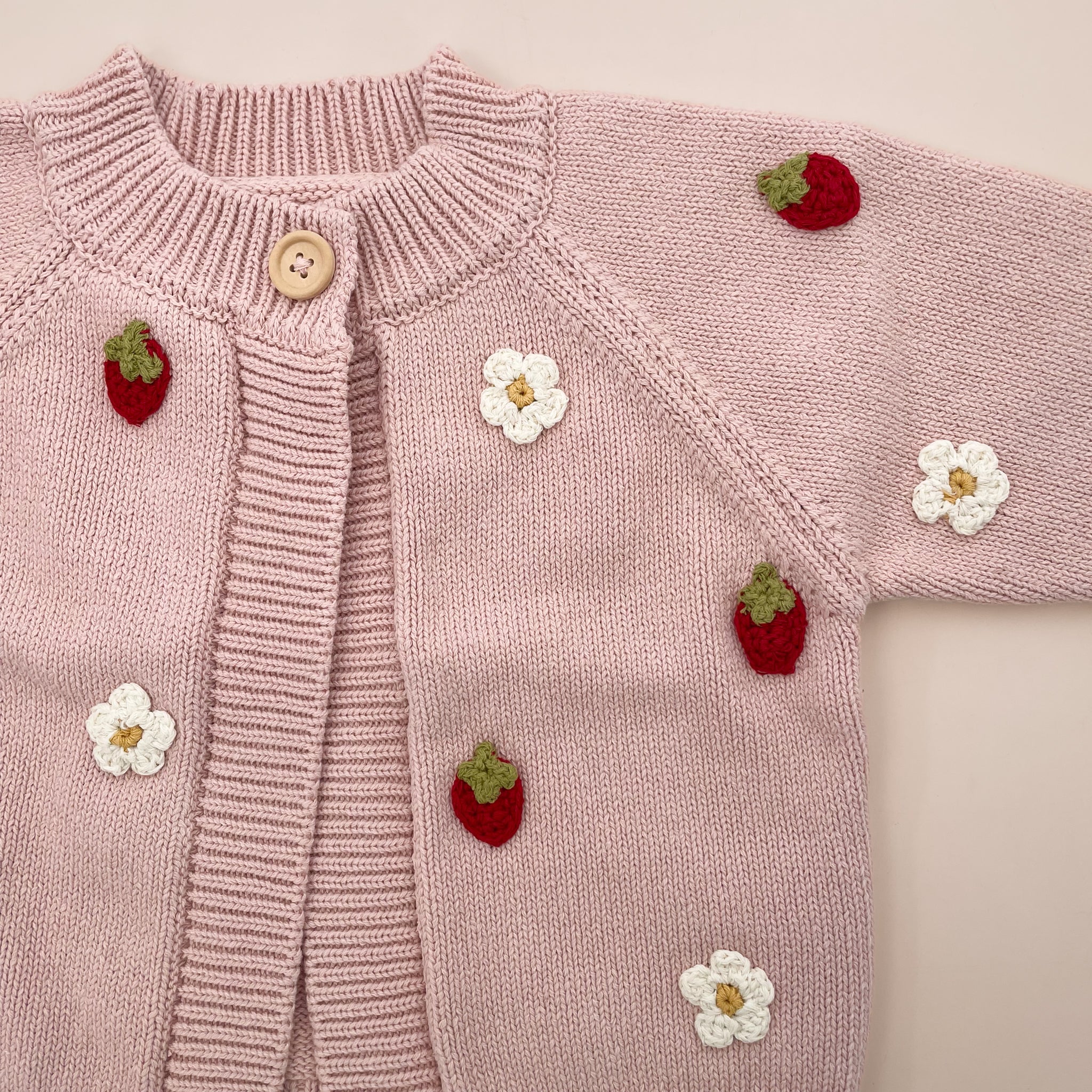 Cotton Strawberry Flower Cardigan, Blush – The Blueberry Hill