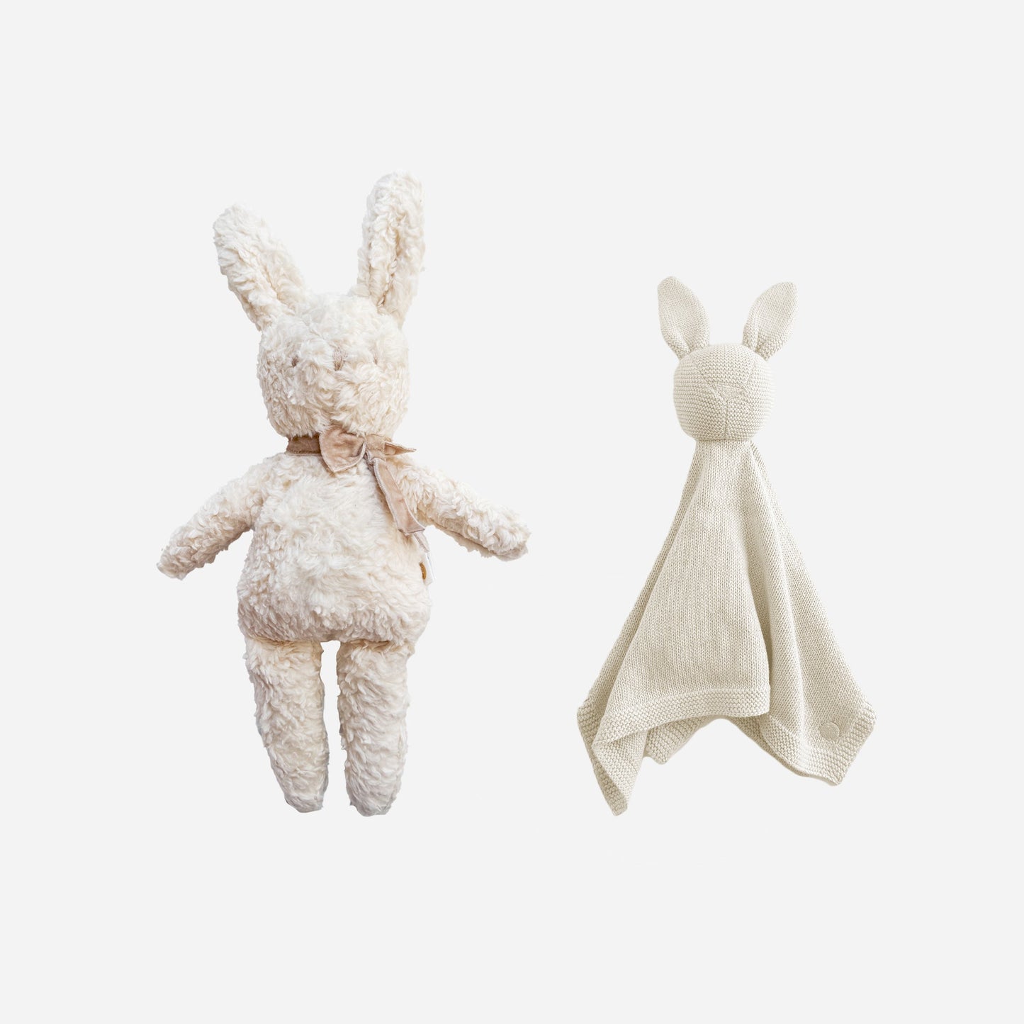 Charlie Bunny, Taupe Bow and Bunny Lovey, Cream Set