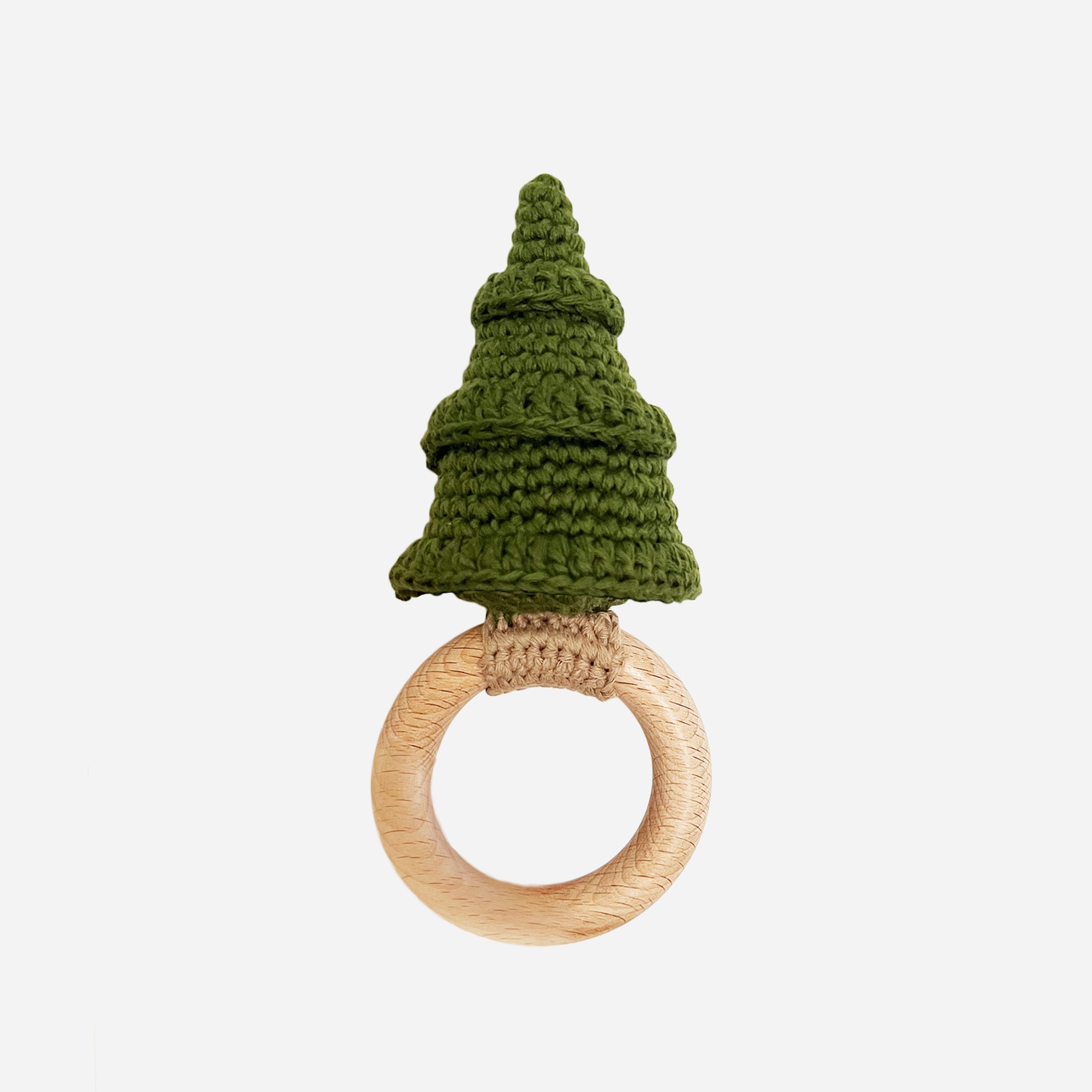 Bab Fall Rattle Baby Rattle Teether Crochet Wooden Ring Tree Fall Outdoor Woods ...