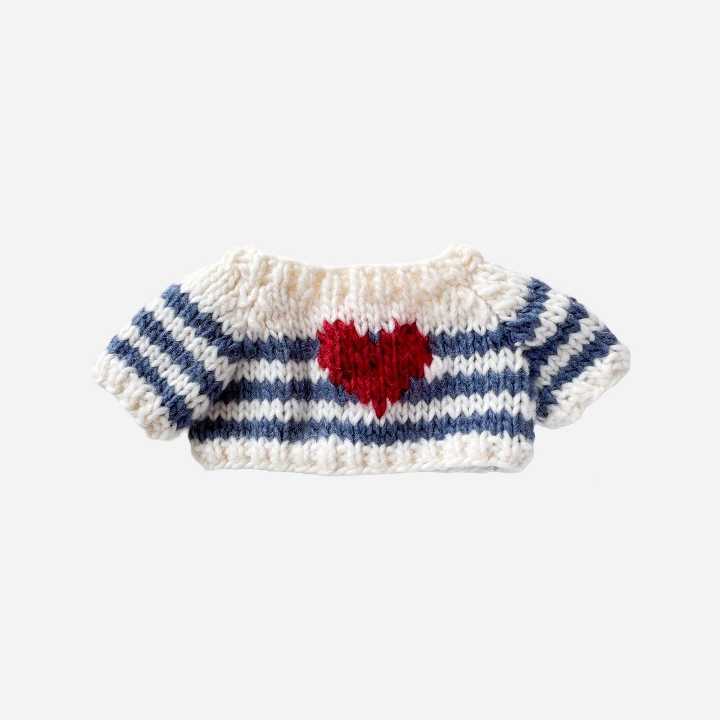 Plush Toy Clothing - Blue Stripe Heart Sweater