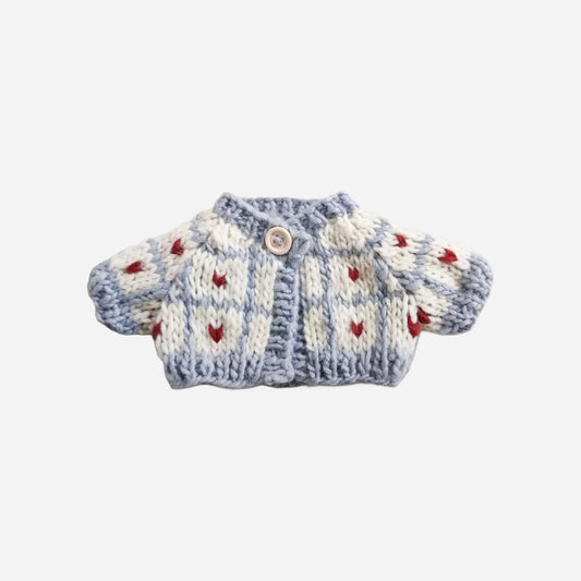 Plush Toy Clothing - Windowpane Heart Cardigan