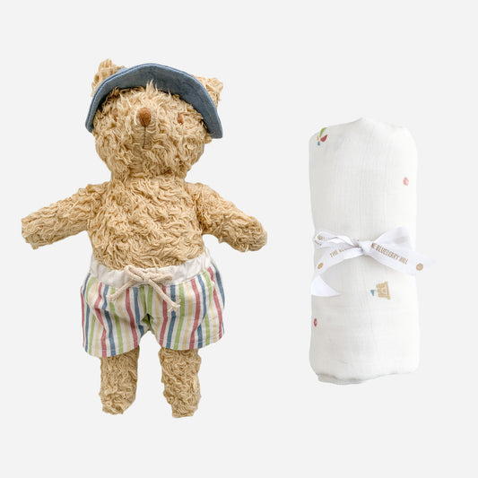 Eddie Bear Plush and Beach Swaddle Set