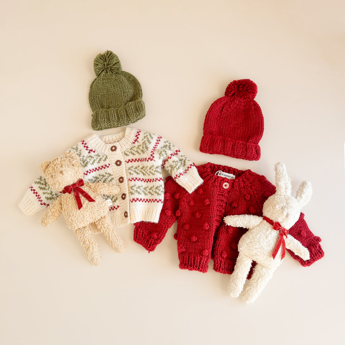 Harper Bear Plush Toy - Red Bow
