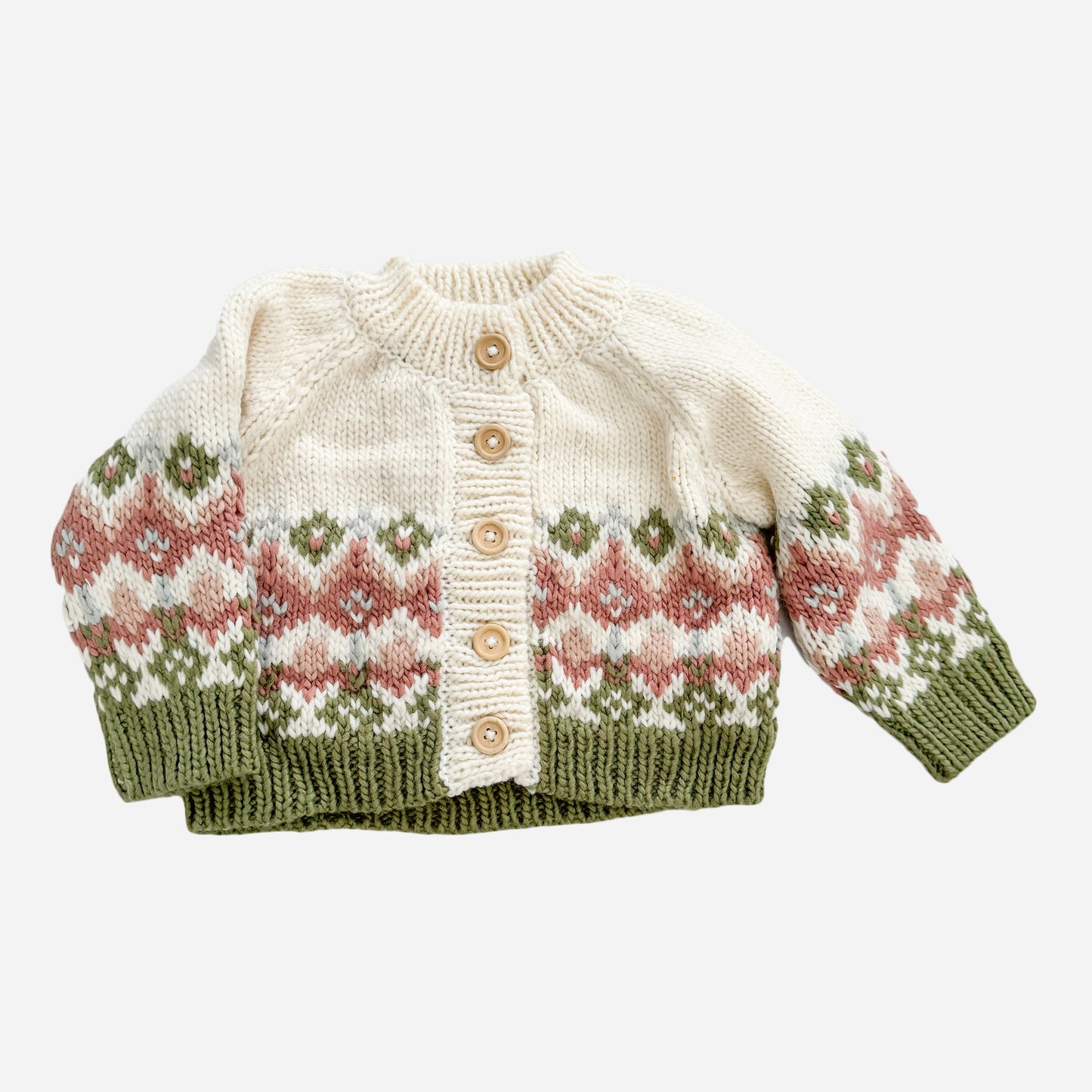 Fairisle Knit Cardigan, Pastel